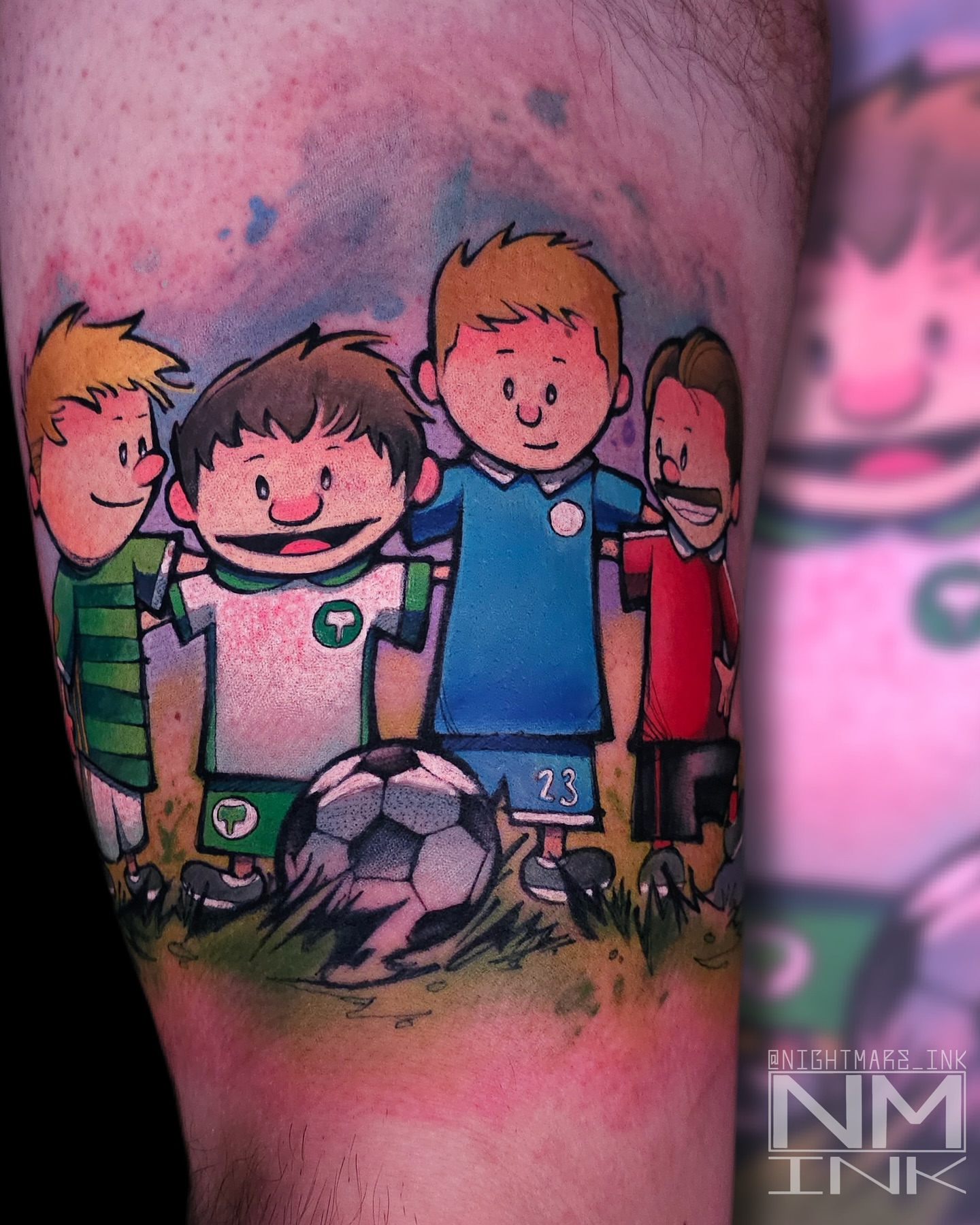 Tattoo by @nightmare_ink — dotwork, watercolor