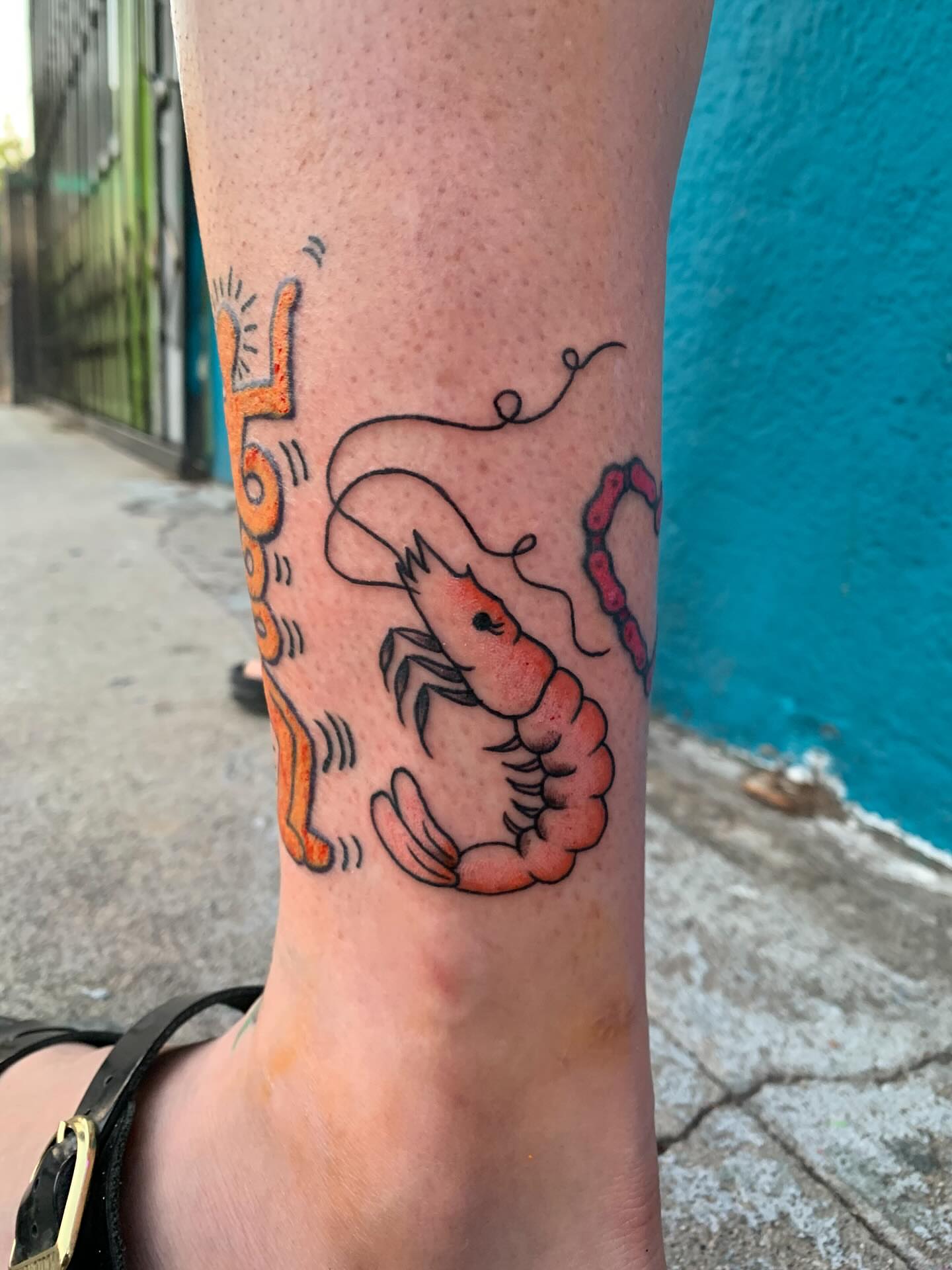 Lobster American traditional tattoo on the forearm by CharlieBoy