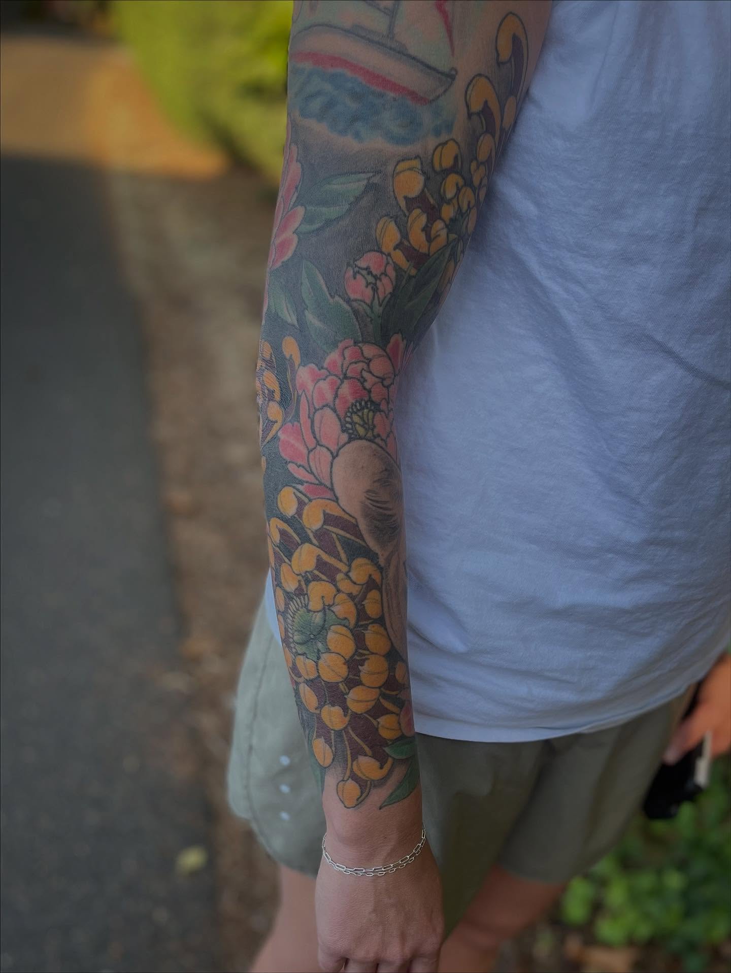 Floral bouquet japanese irezumi tattoo on the forearm by ๐ต๐๐๐ ๐ฐ๐๐๐
