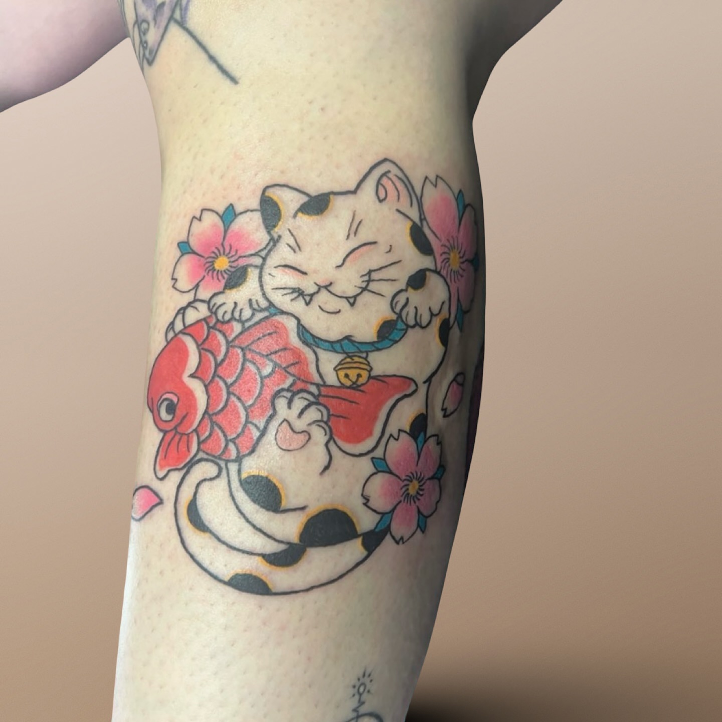 Tattoo by @honeybri.tattoo — american_traditional, japanese_irezumi