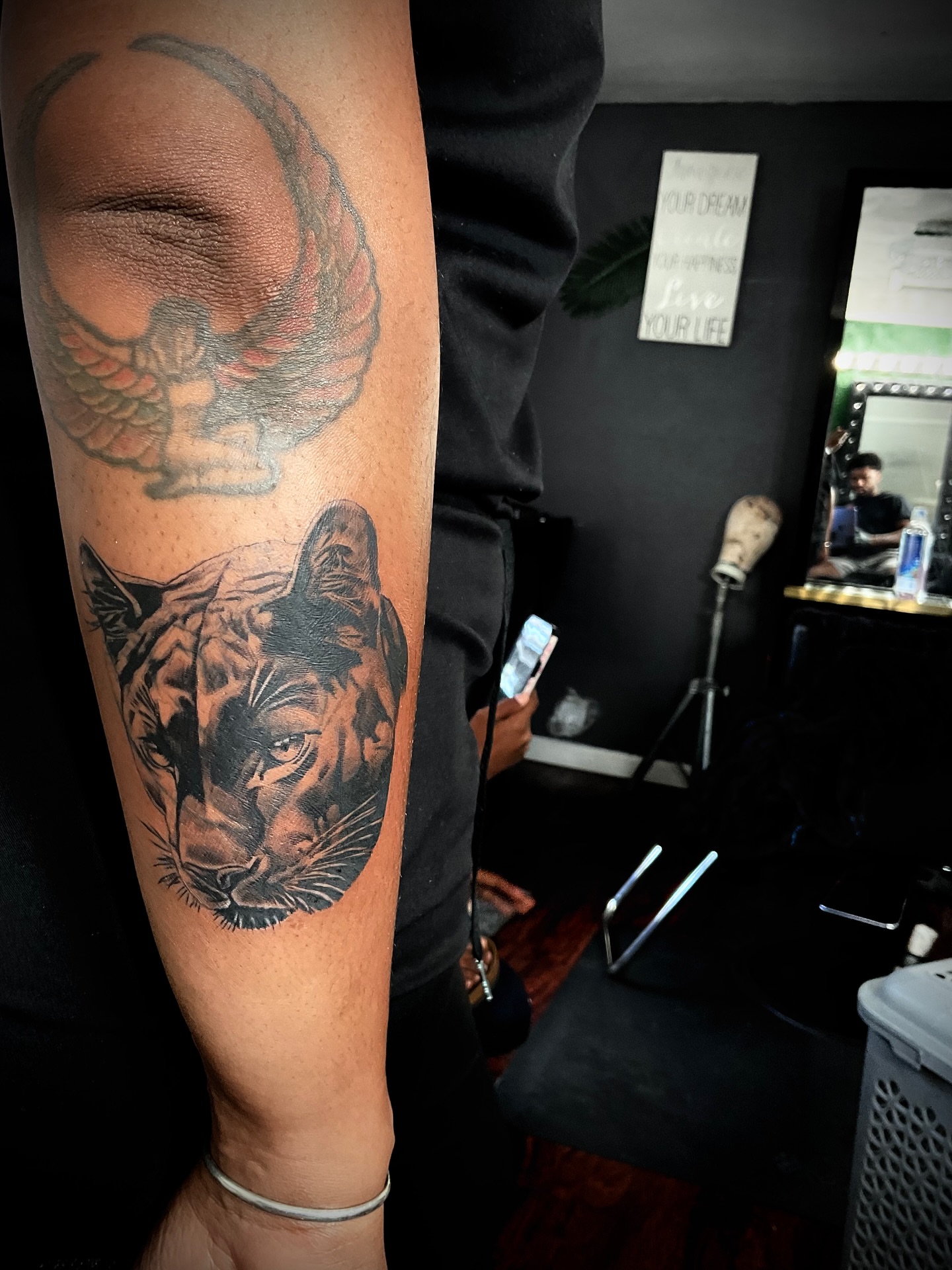 Tiger realism tattoo on the forearm by Koolz