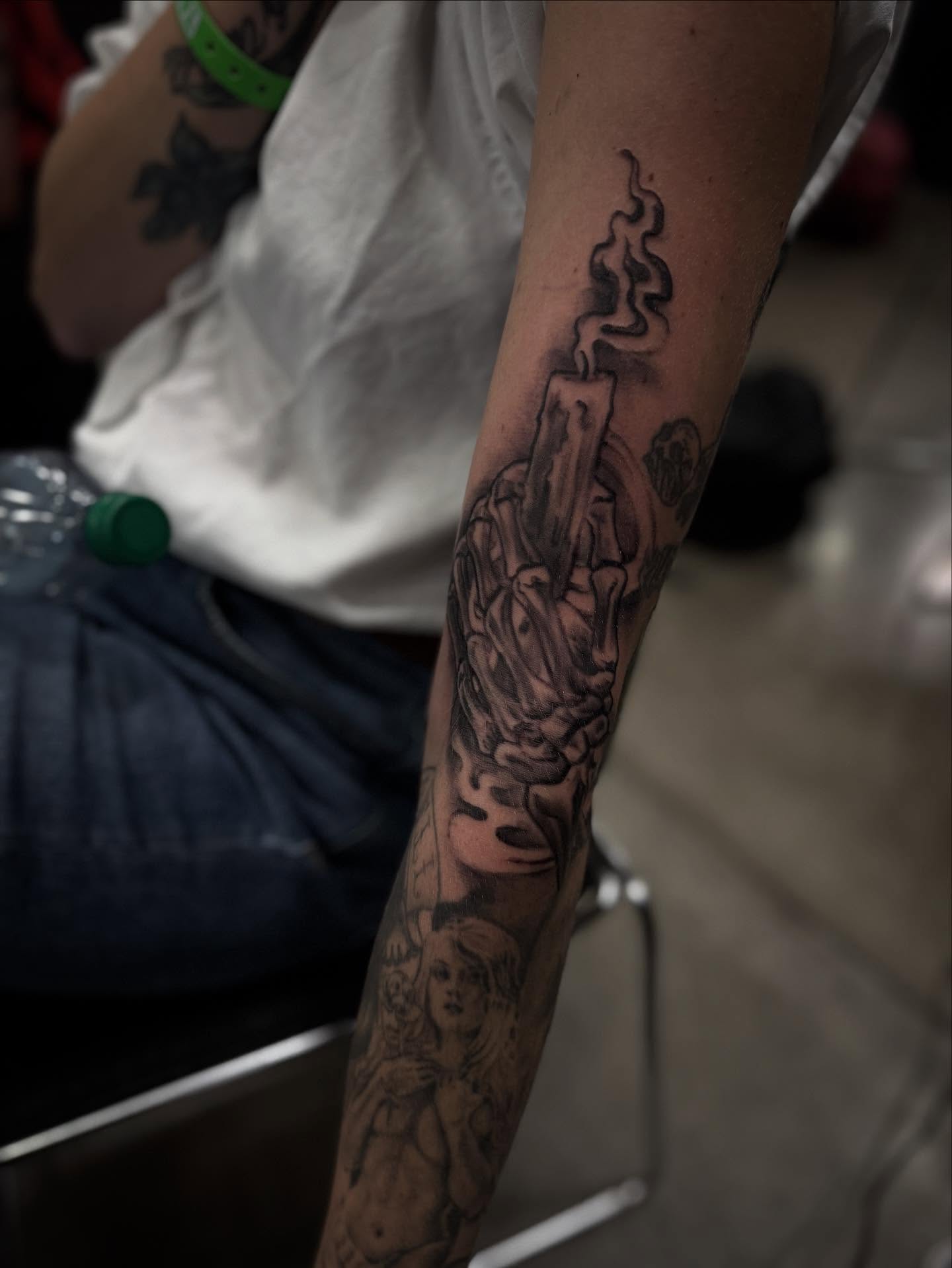 Tattoo by @sincerelyyourzstudios — black_and_grey