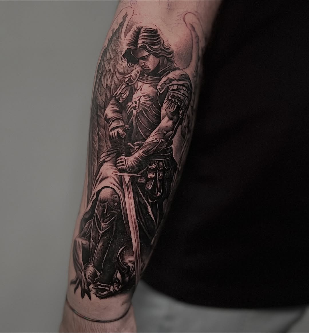 Tattoo by @mannyfacestattoo — realism, black_and_grey