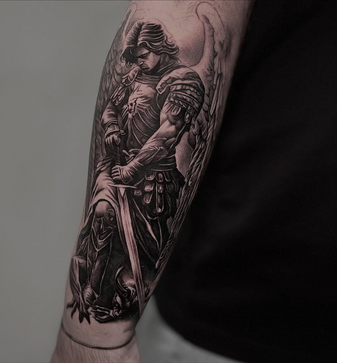 Tattoo by @mannyfacestattoo — realism, black_and_grey