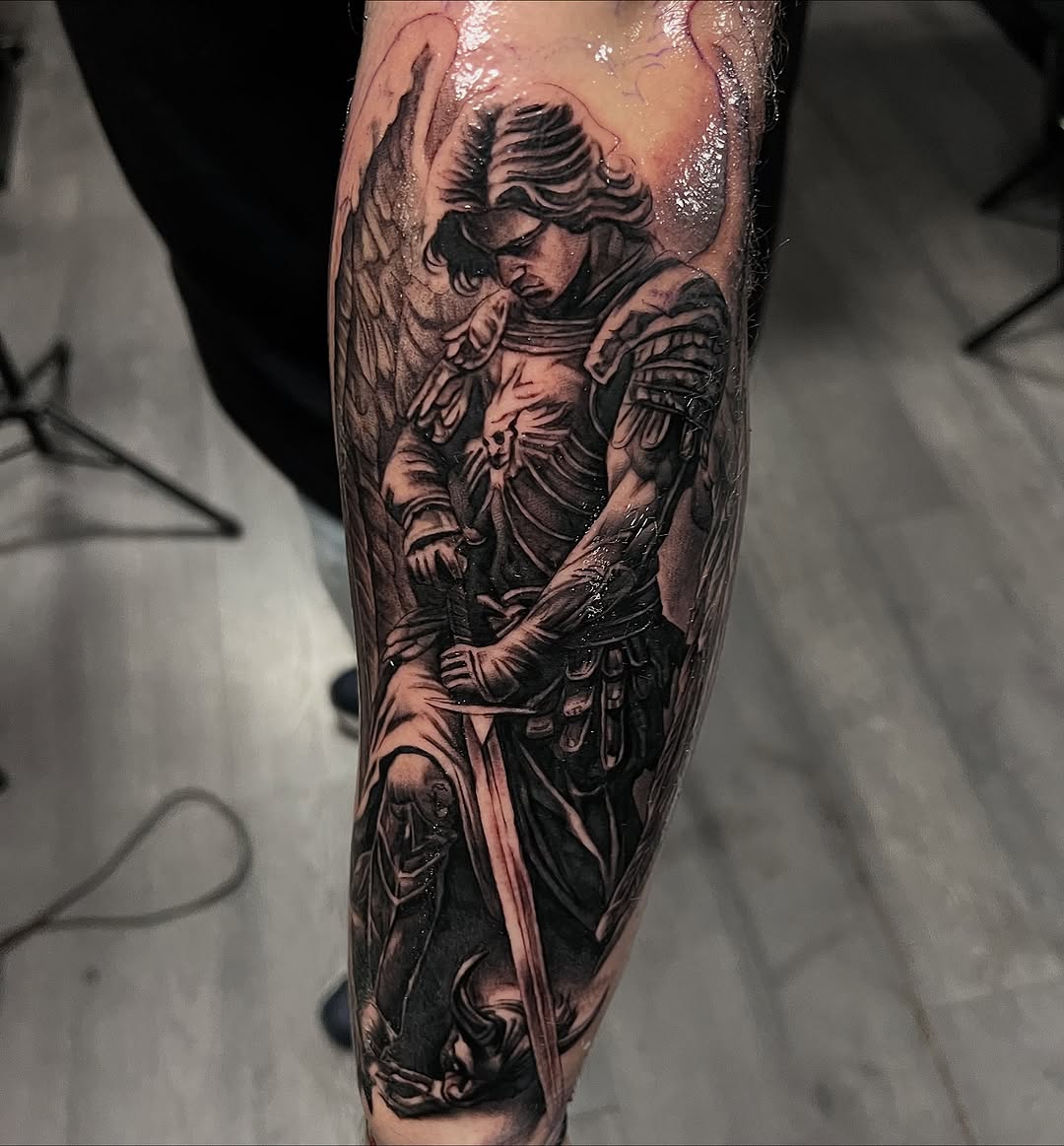 Tattoo by @mannyfacestattoo — realism, black_and_grey