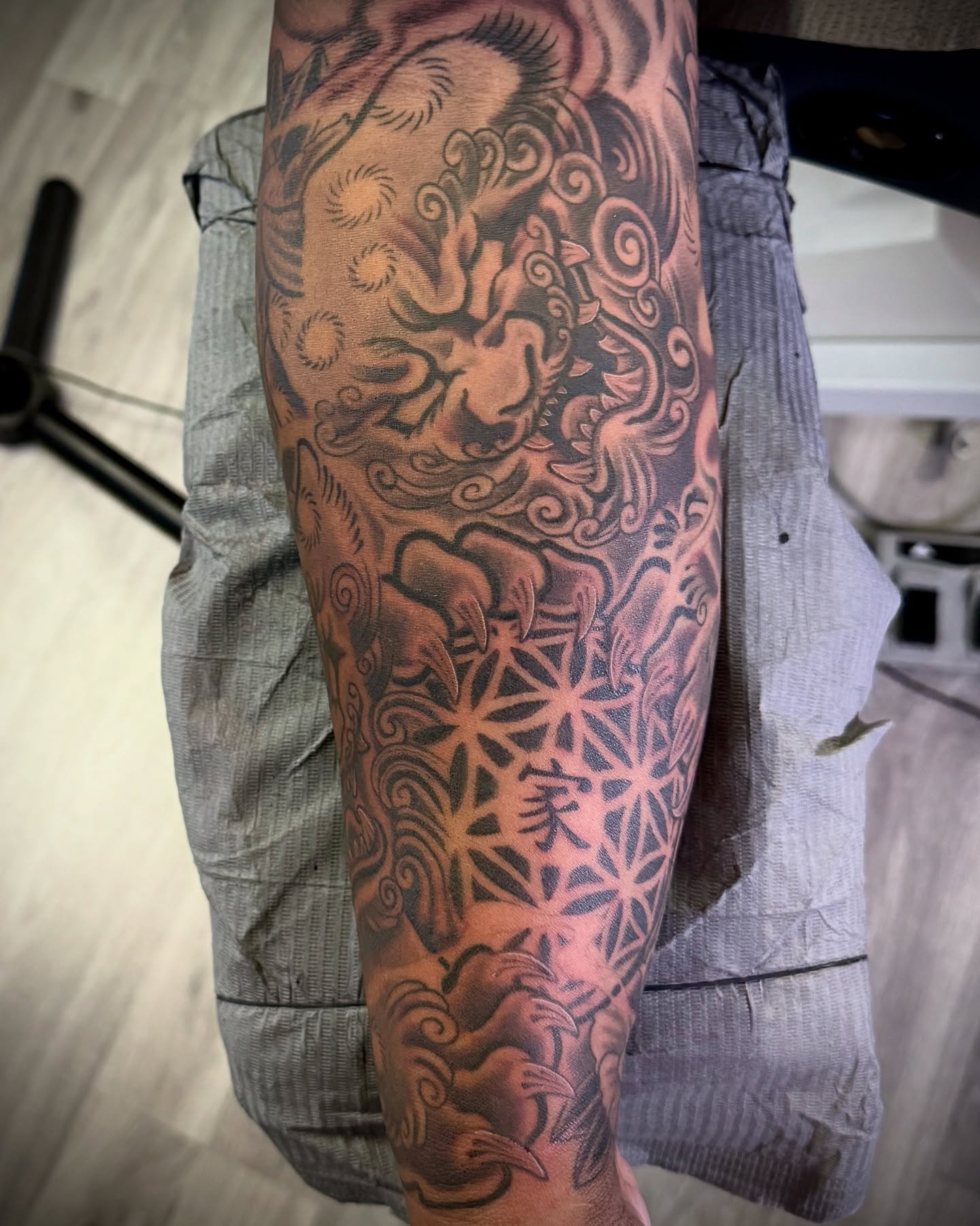 Tattoo by @buckotattoo — japanese_irezumi, dotwork