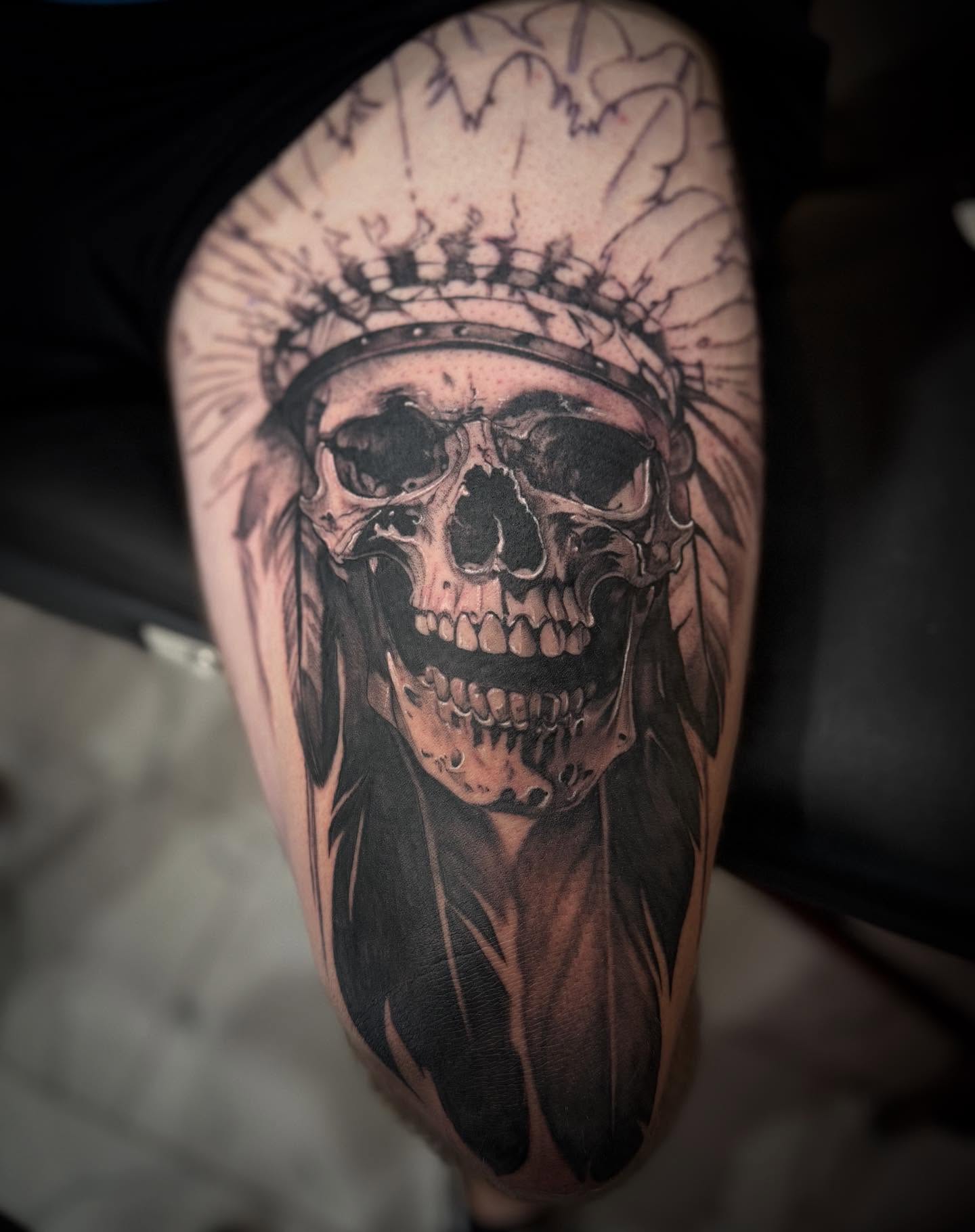 Tattoo by @tats_earnhardt — black_and_grey, realism