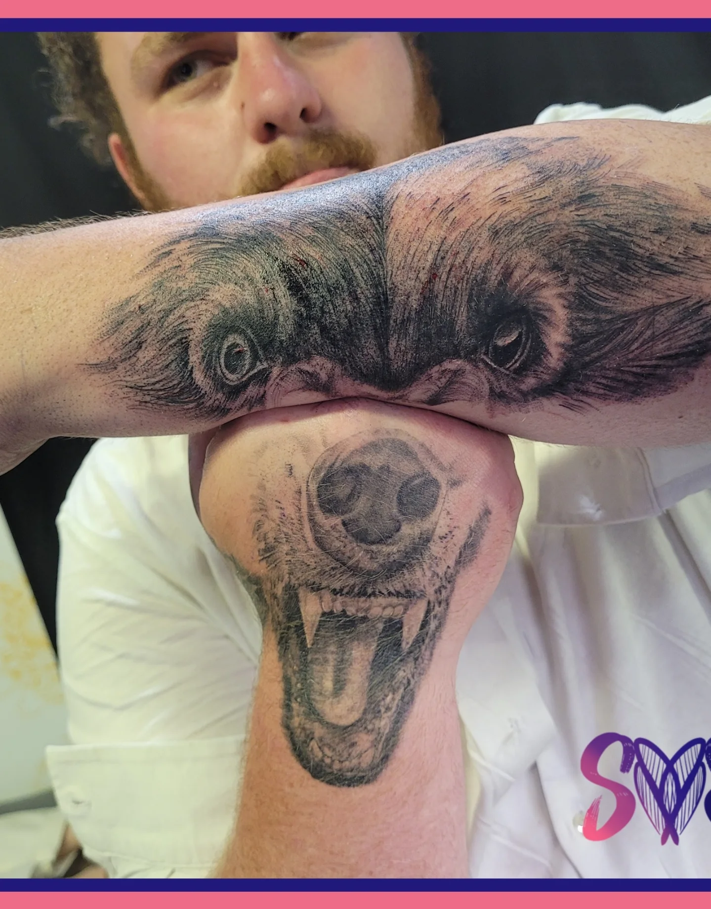 Bear realism tattoo on the forearm by Sooz, Tours, Centre-Val de Loire