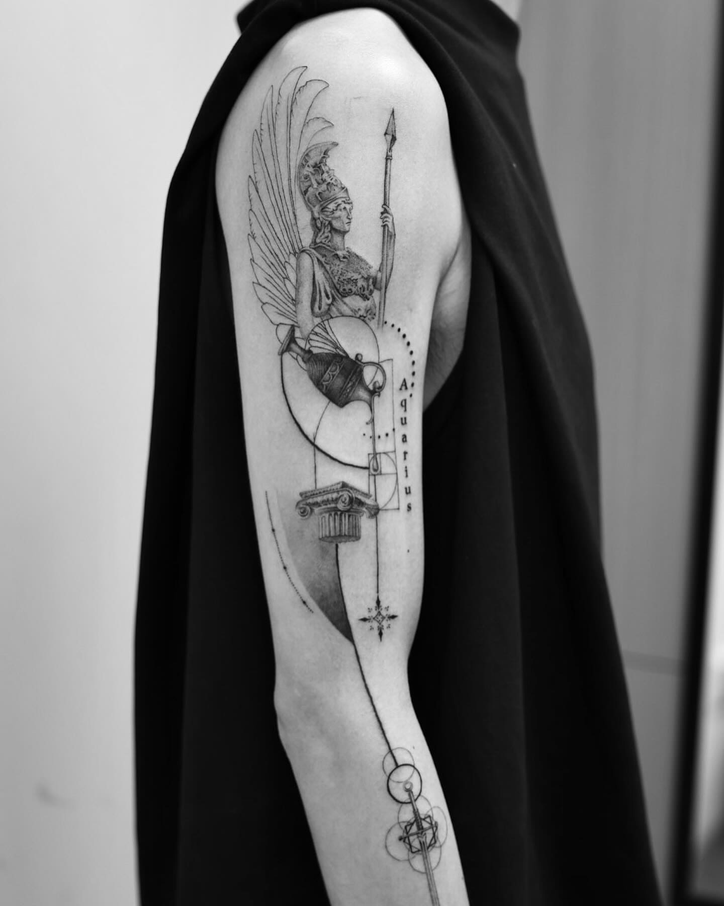 Tattoo by @arthoitam — black_and_grey, geometric
