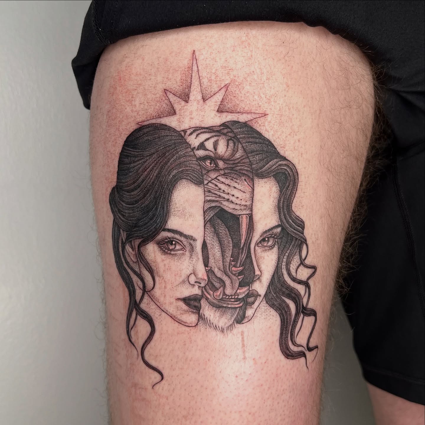 Tattoo by @sailorose_ — black_and_grey, realism