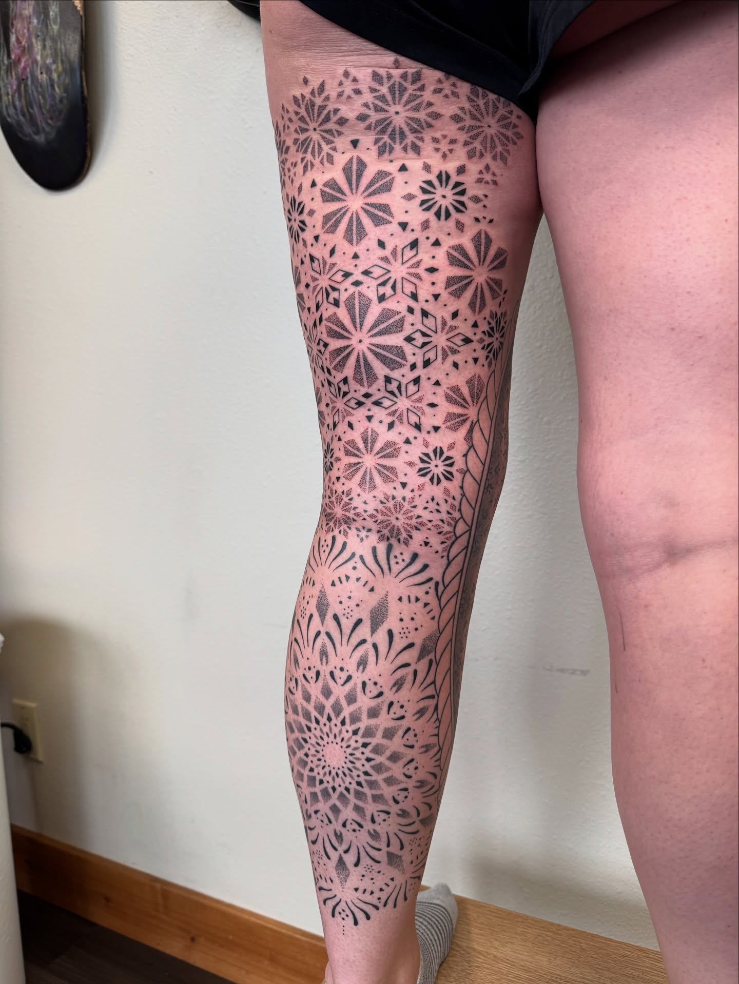 Tattoo by @lucidinceptions — dotwork, geometric