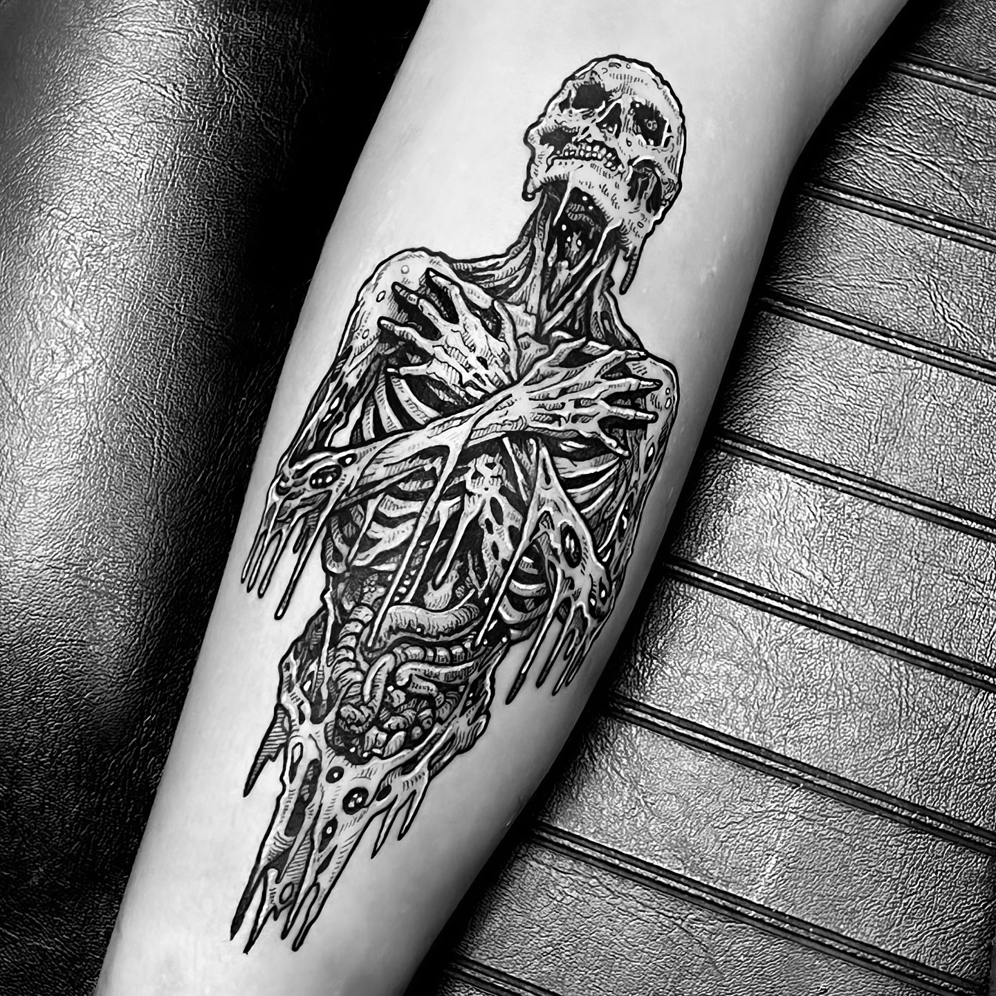 Tattoo by @jonvonschlong — black_and_grey, realism