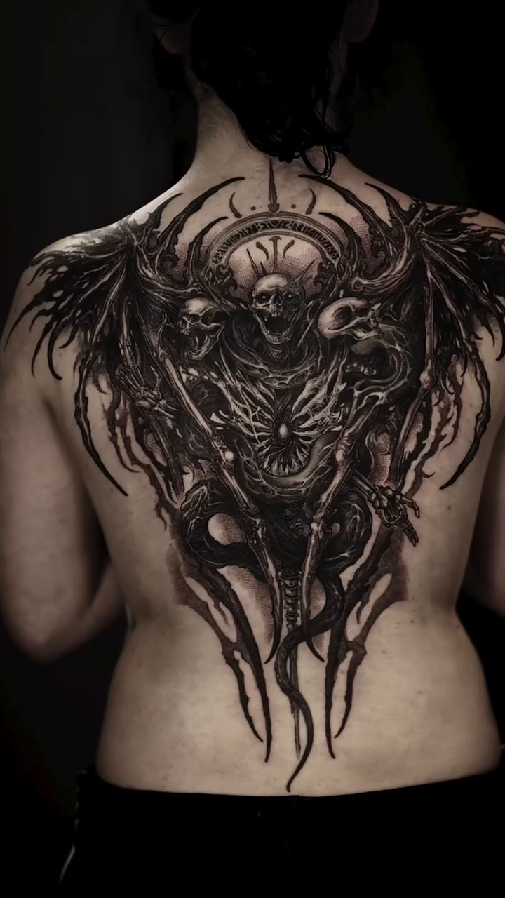 Tattoo by @rokyeom_ β dark_realism, blackwork