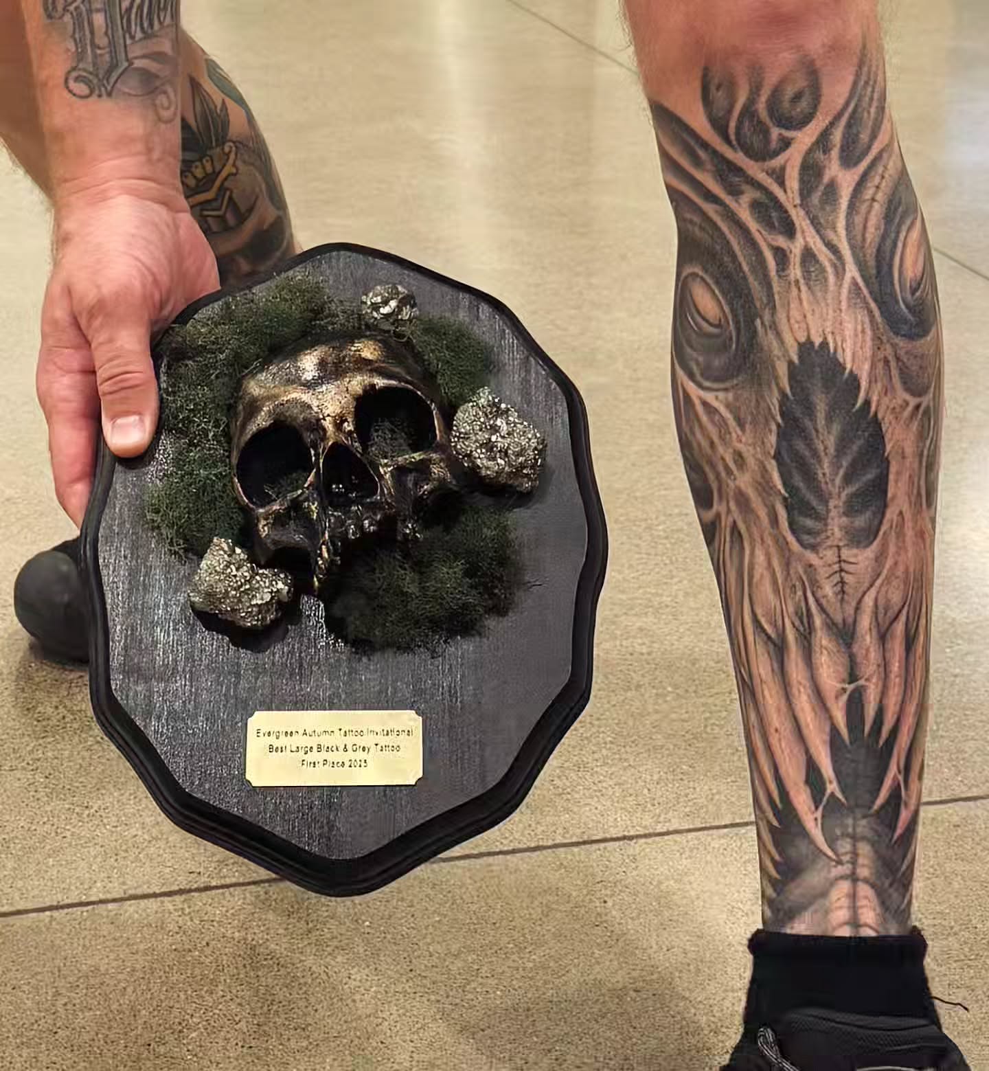 Tattoo by @necronomiconnor — black_and_grey, realism