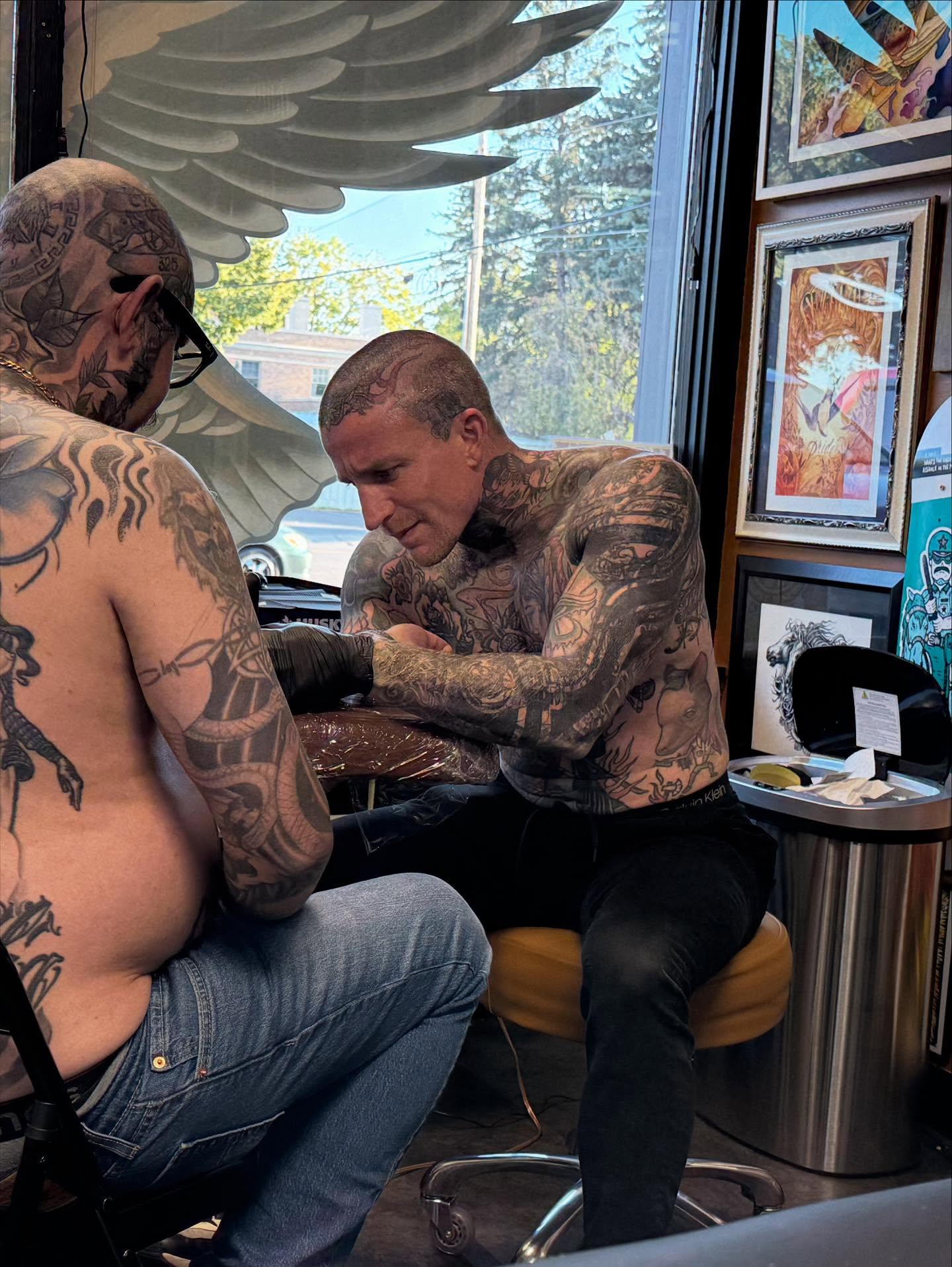 Tattoo artist American traditional tattoo on the torso by Jason Lawyer