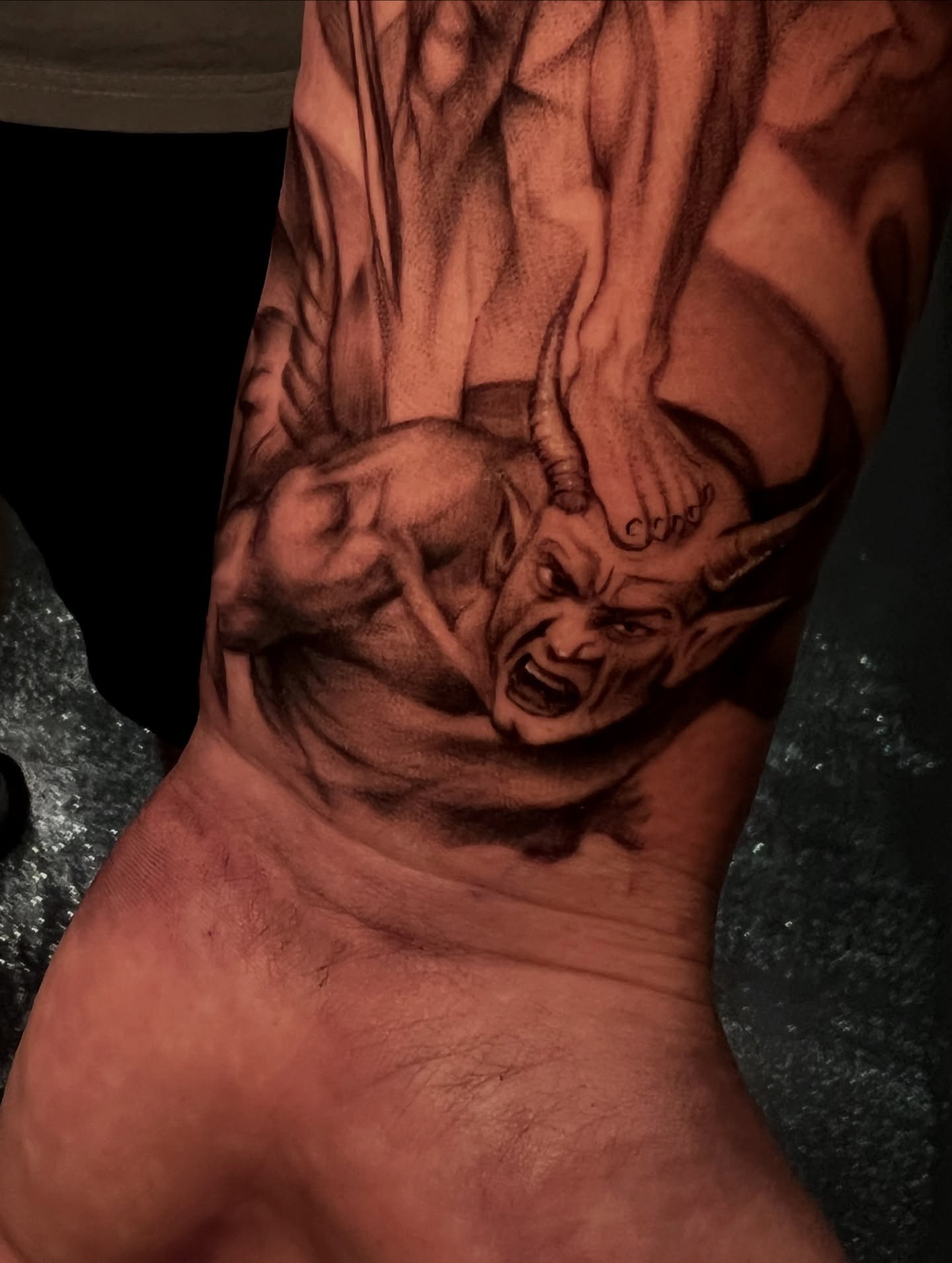 Tattoo by @tatsbysass — black_and_grey, realism