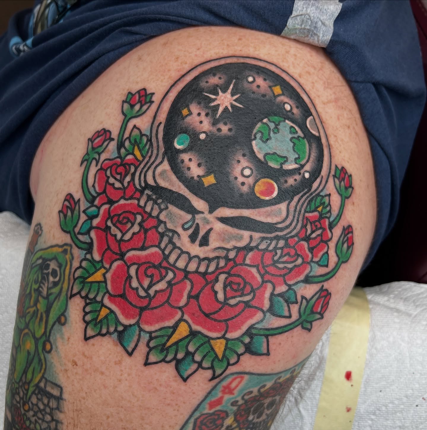 Tattoo by @tylerdavistattoo — american_traditional, dotwork