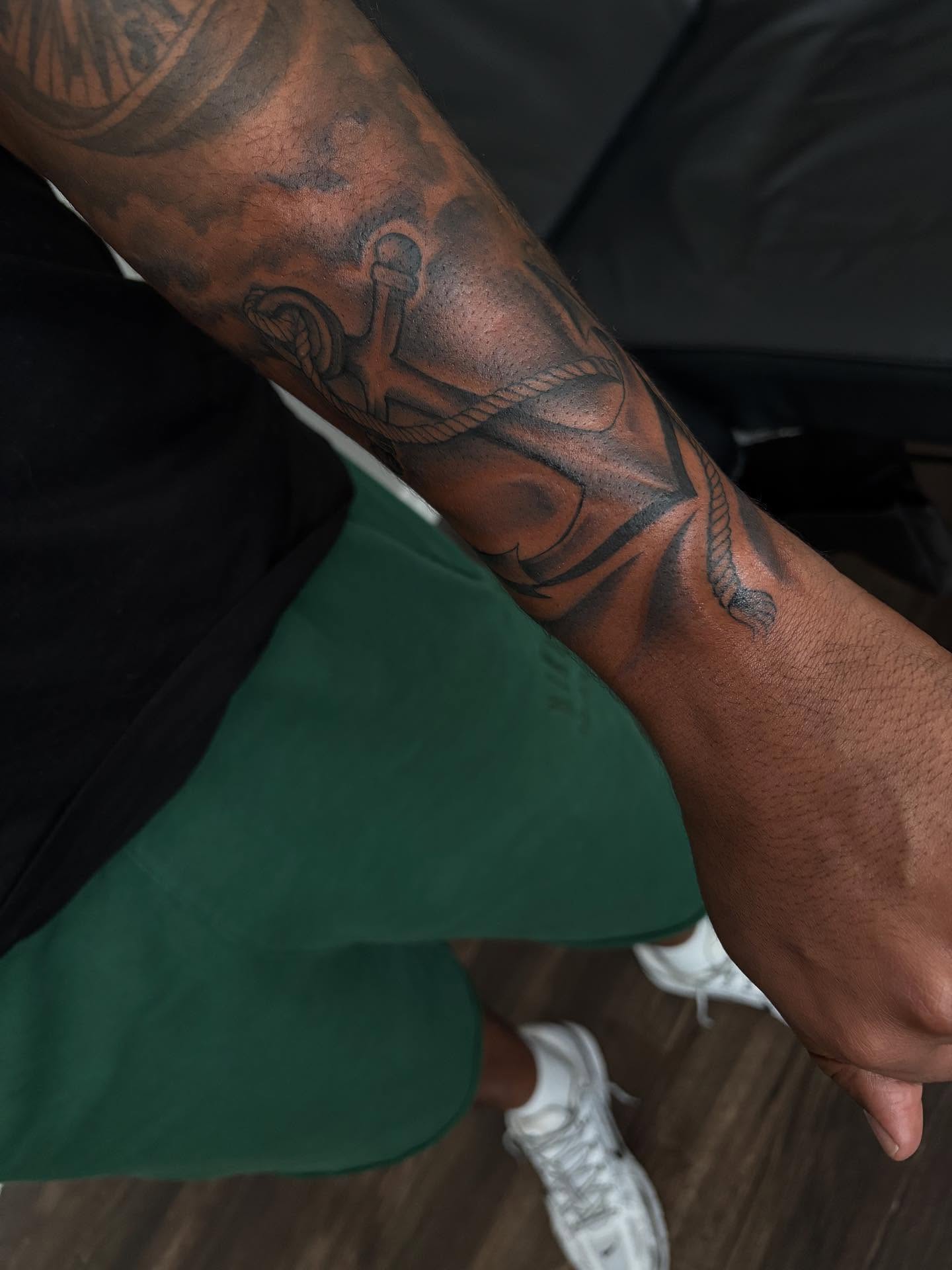 Anchor and rope American traditional tattoo on the forearm by ✧ Dallas Tattoo Artist  ✧