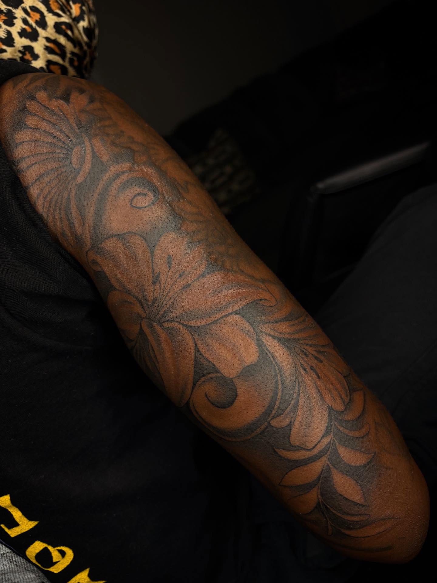 Floral design black and grey tattoo on the forearm by ✧ Dallas Tattoo Artist  ✧
