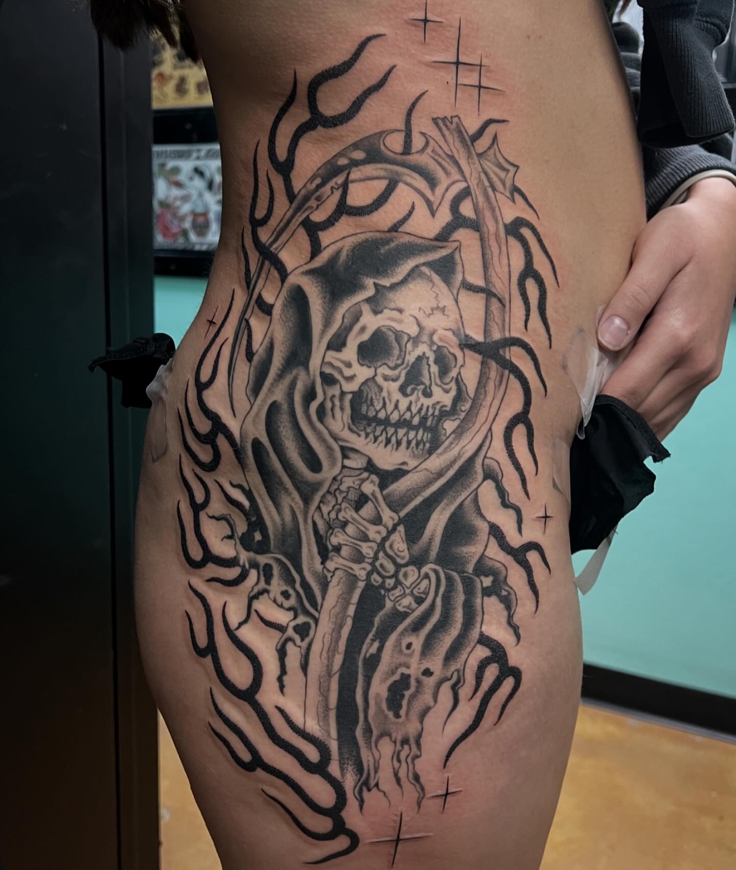 Tattoo by @michaelvillalobostattoo — black_and_grey
