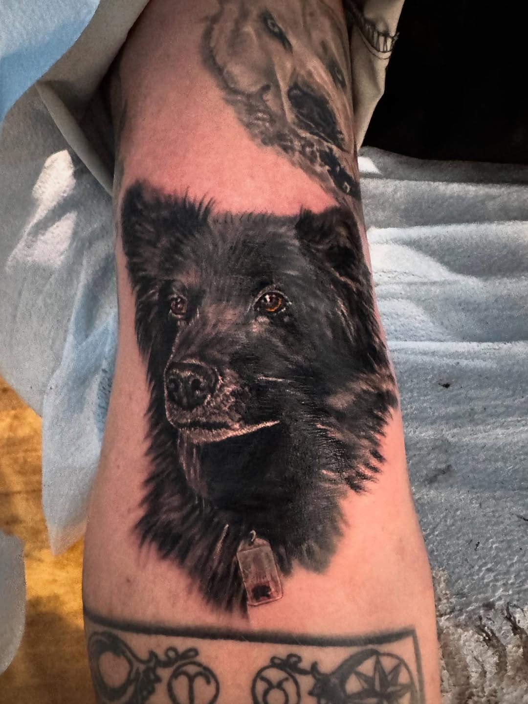 Tattoo by @chrisstuckertattoos — realism, black_and_grey