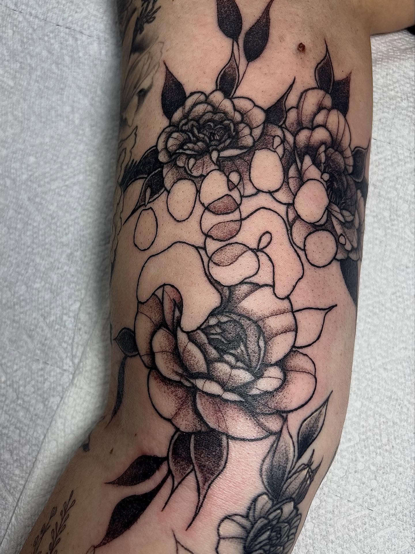 Tattoo by @inkkate_ — dotwork, black_and_grey