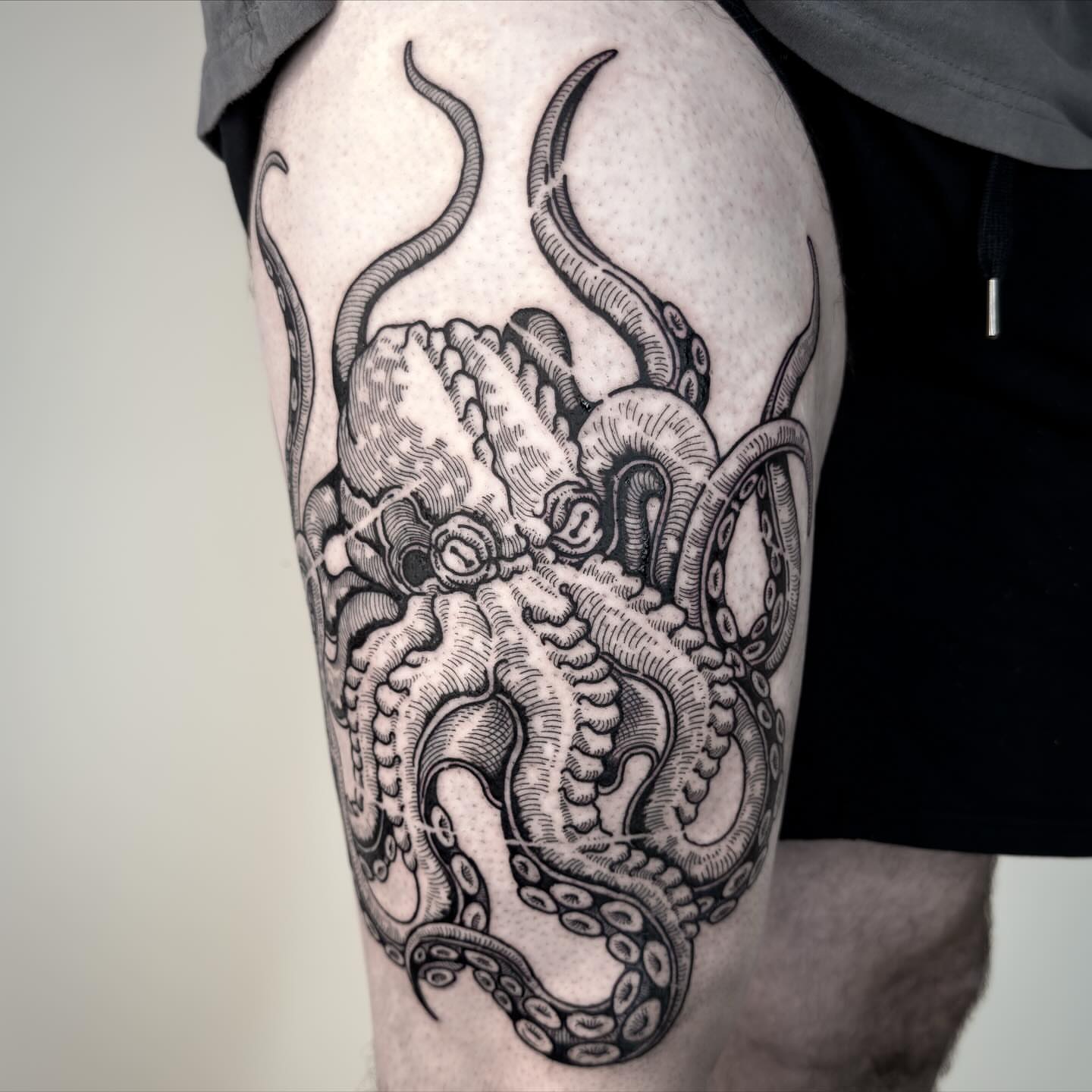 Tattoo by @dokk_vintage — black_and_grey