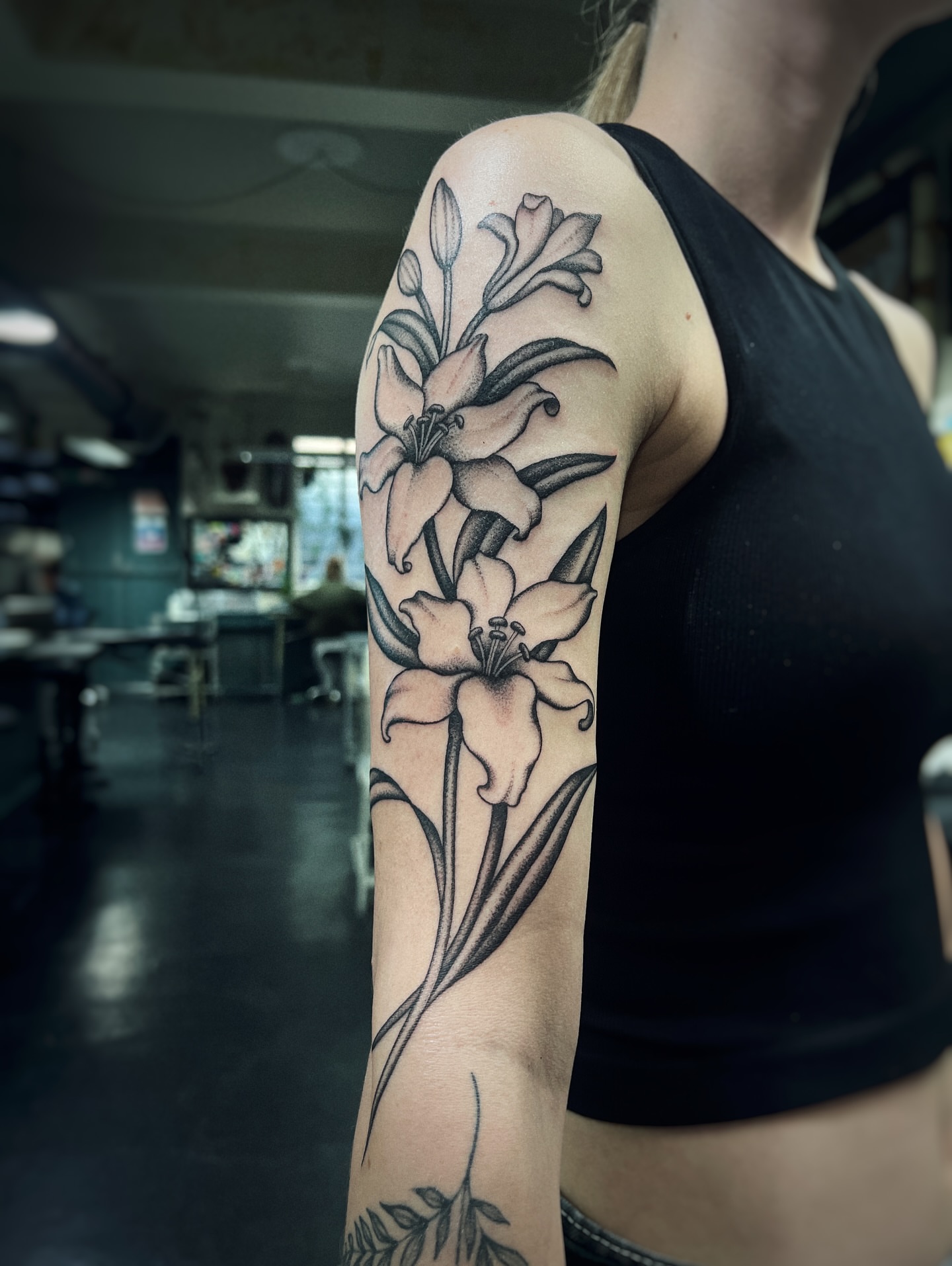 Tattoo by @rebecca_febo — black_and_grey