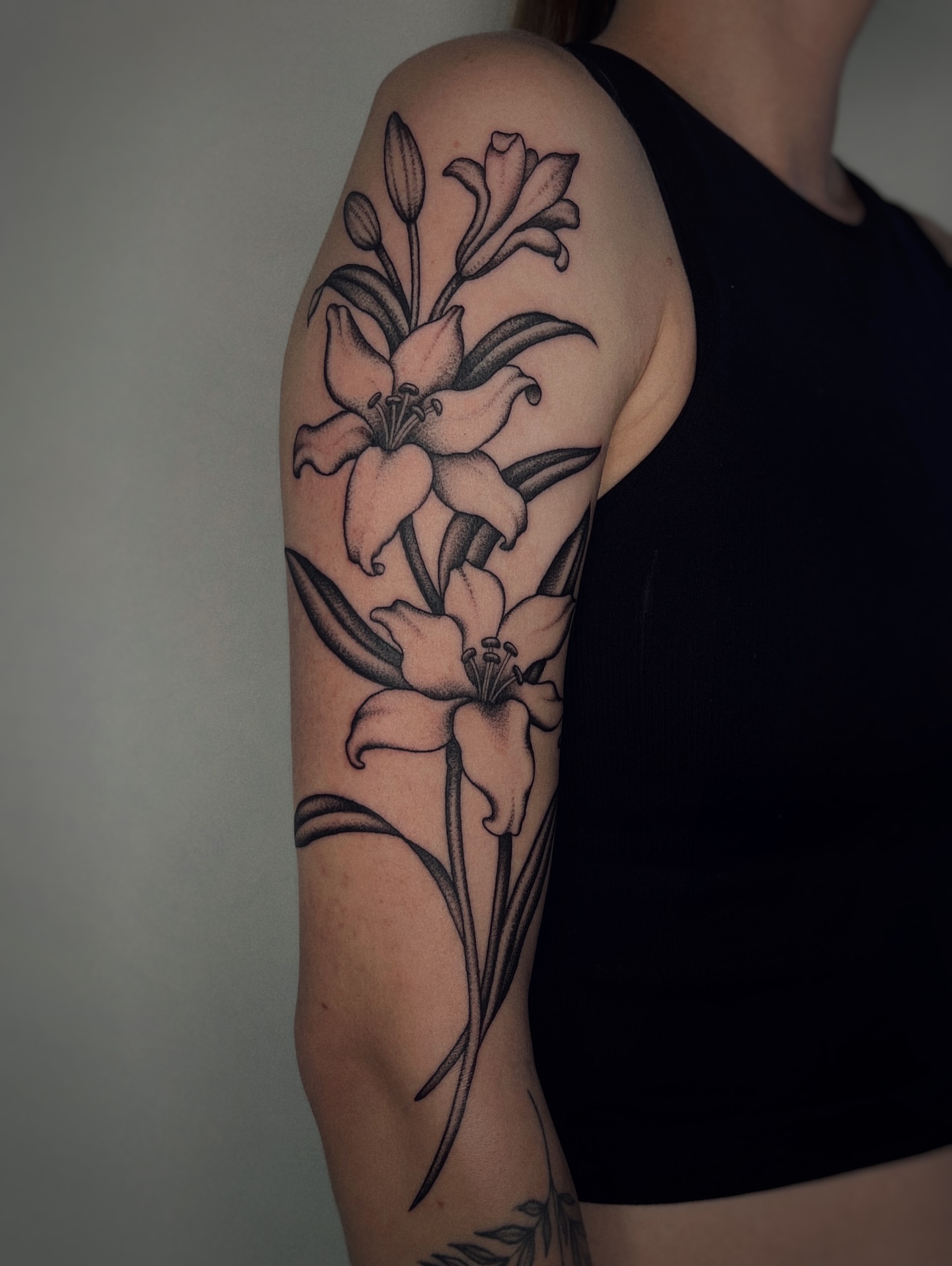 Tattoo by @rebecca_febo — black_and_grey
