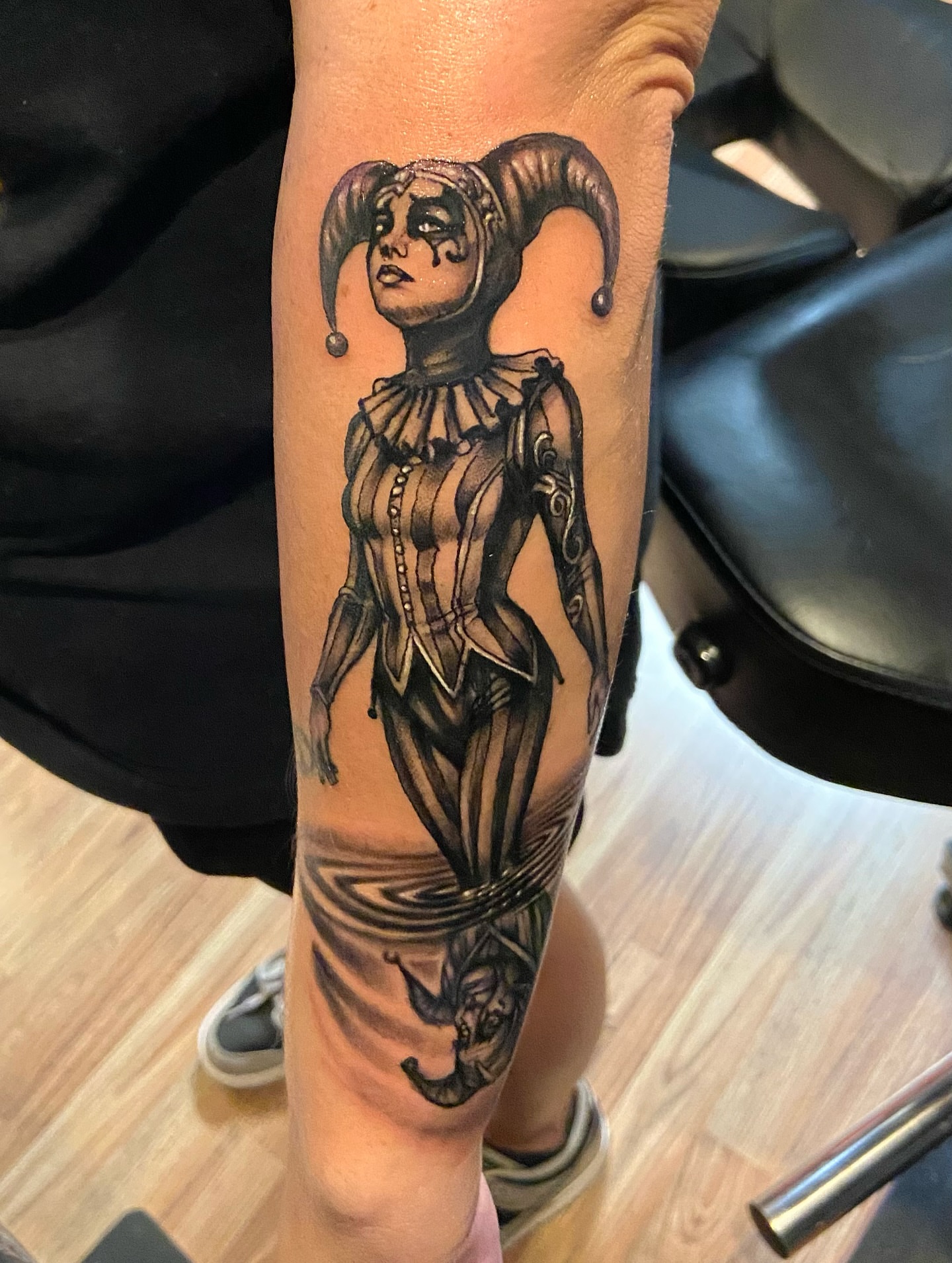 Tattoo by @coltrain_45 — black_and_grey