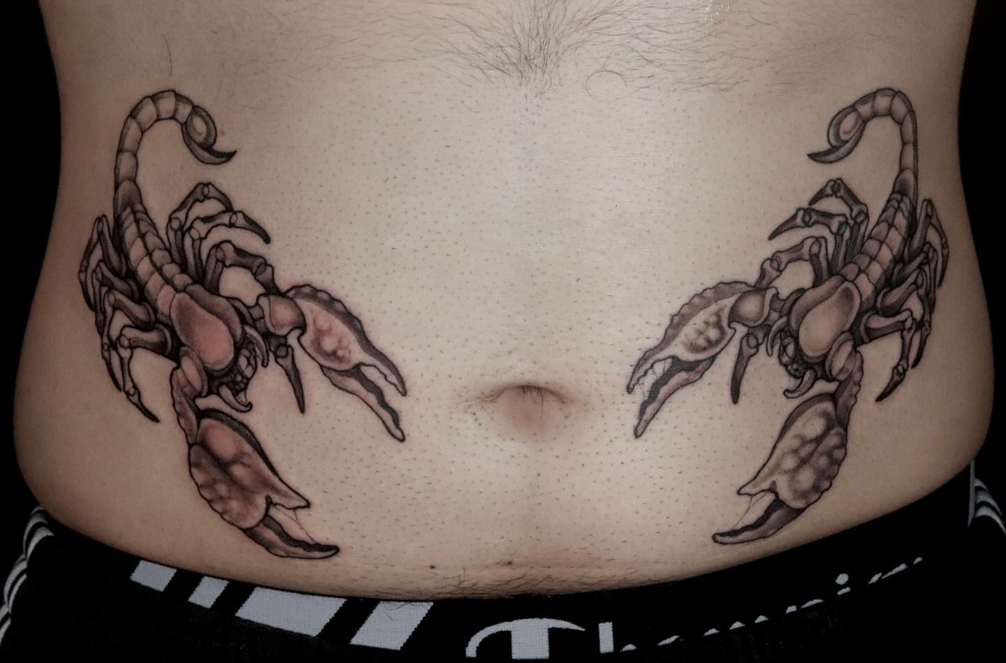 Scorpion black and grey tattoo by Brandon Seven