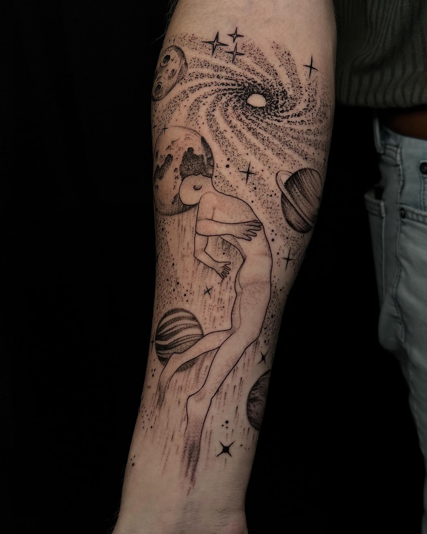 Tattoo by @grineylagantattoo — dotwork