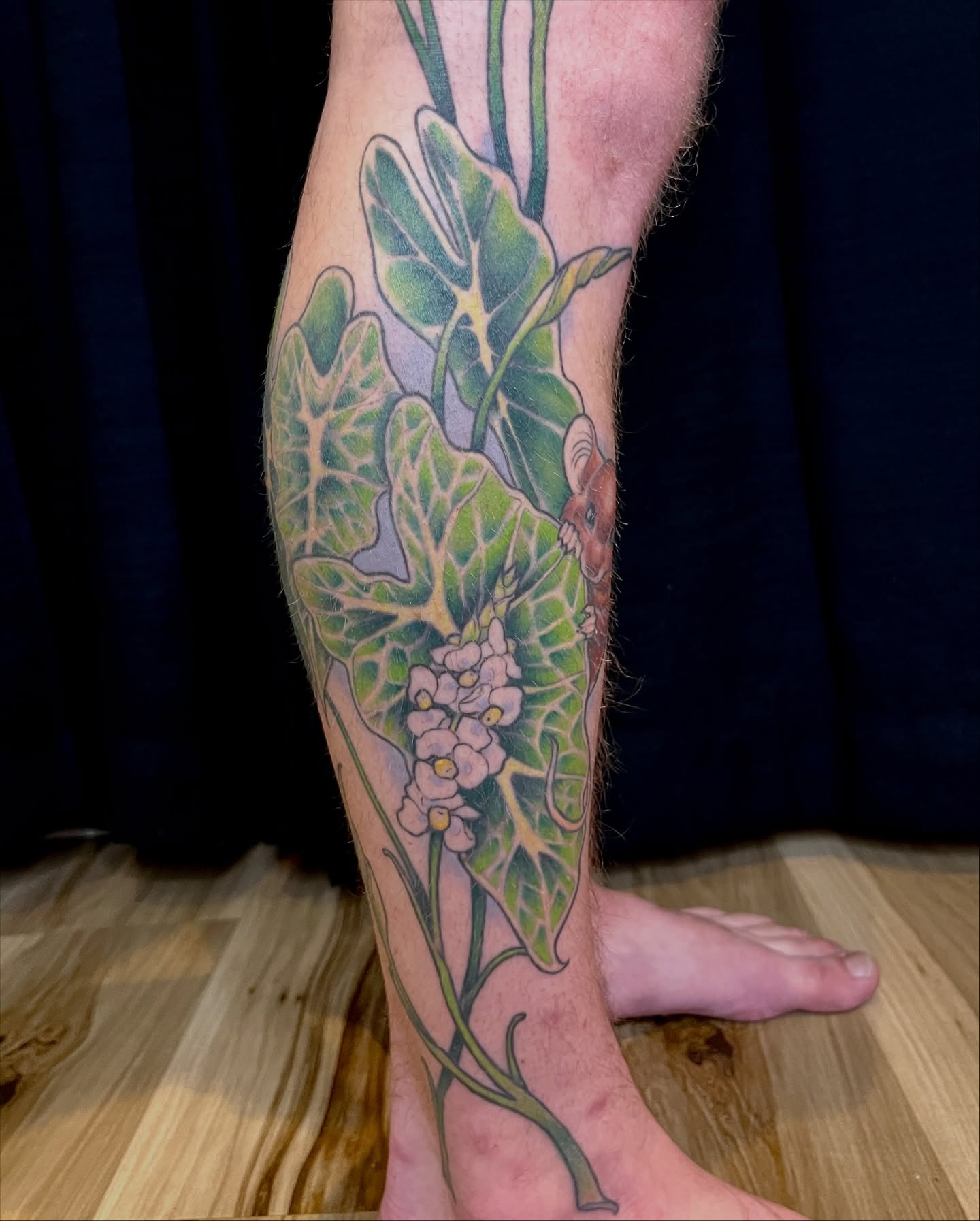Botanical realism tattoo on the calf by BELLIE ✧ Tattoo Artist
