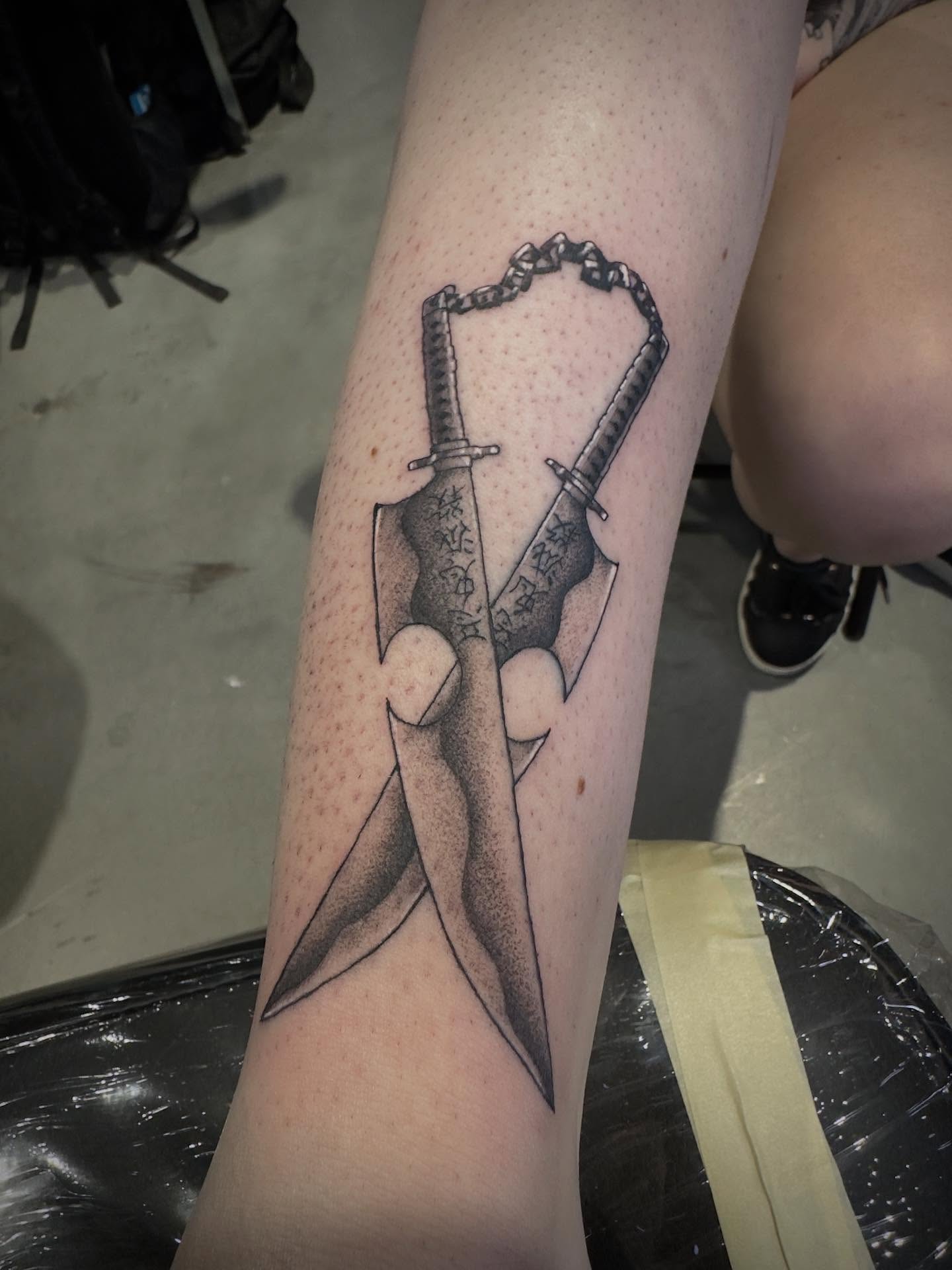 Tattoo by @deaddfred — black_and_grey