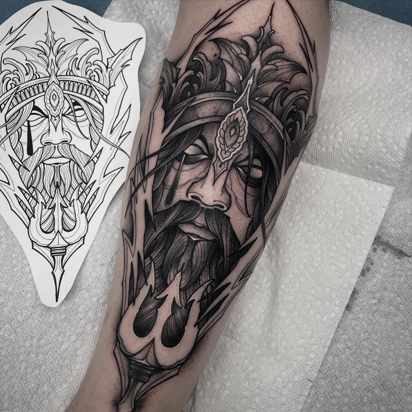Warrior realism tattoo on the forearm by Brandon Mola, Chicago, Illinois