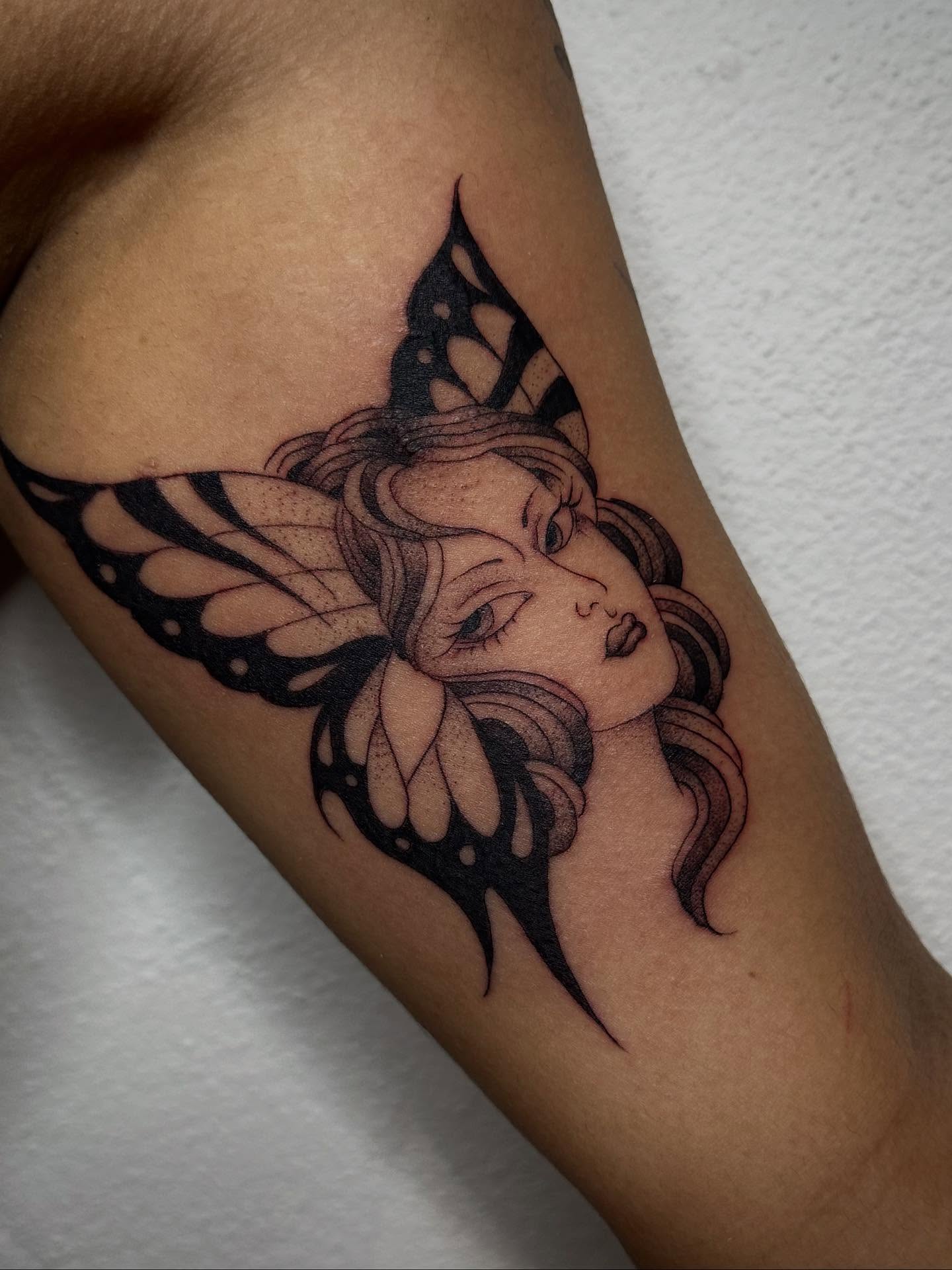 Fairy realism tattoo on the forearm by christian martinez