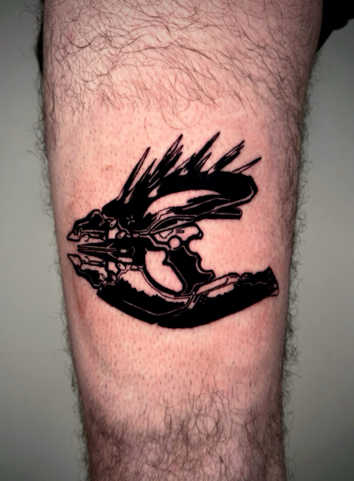 Gun black and grey tattoo on the forearm by 𝔠𝔲𝔯𝔱𝔦𝔰 ~ tattoo artist