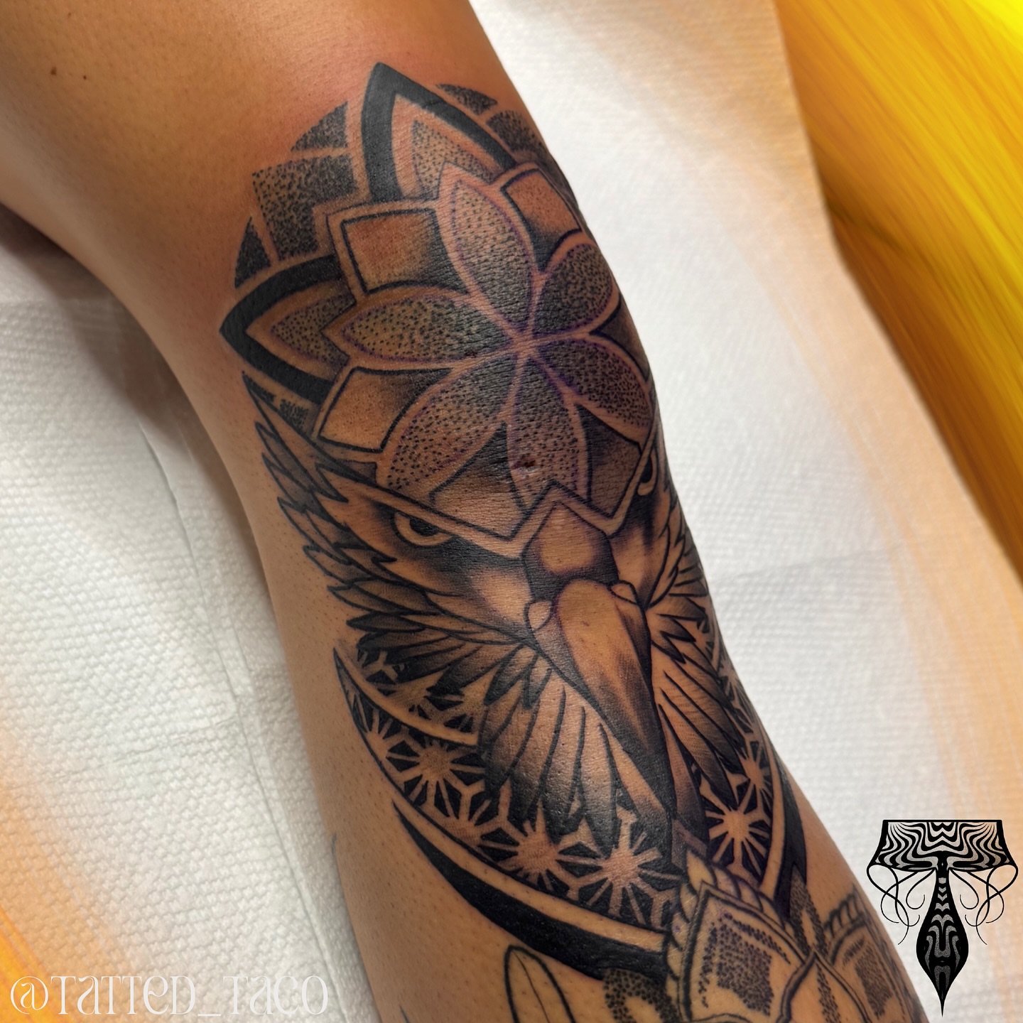 Tattoo by @tatted_taco โ dotwork, geometric
