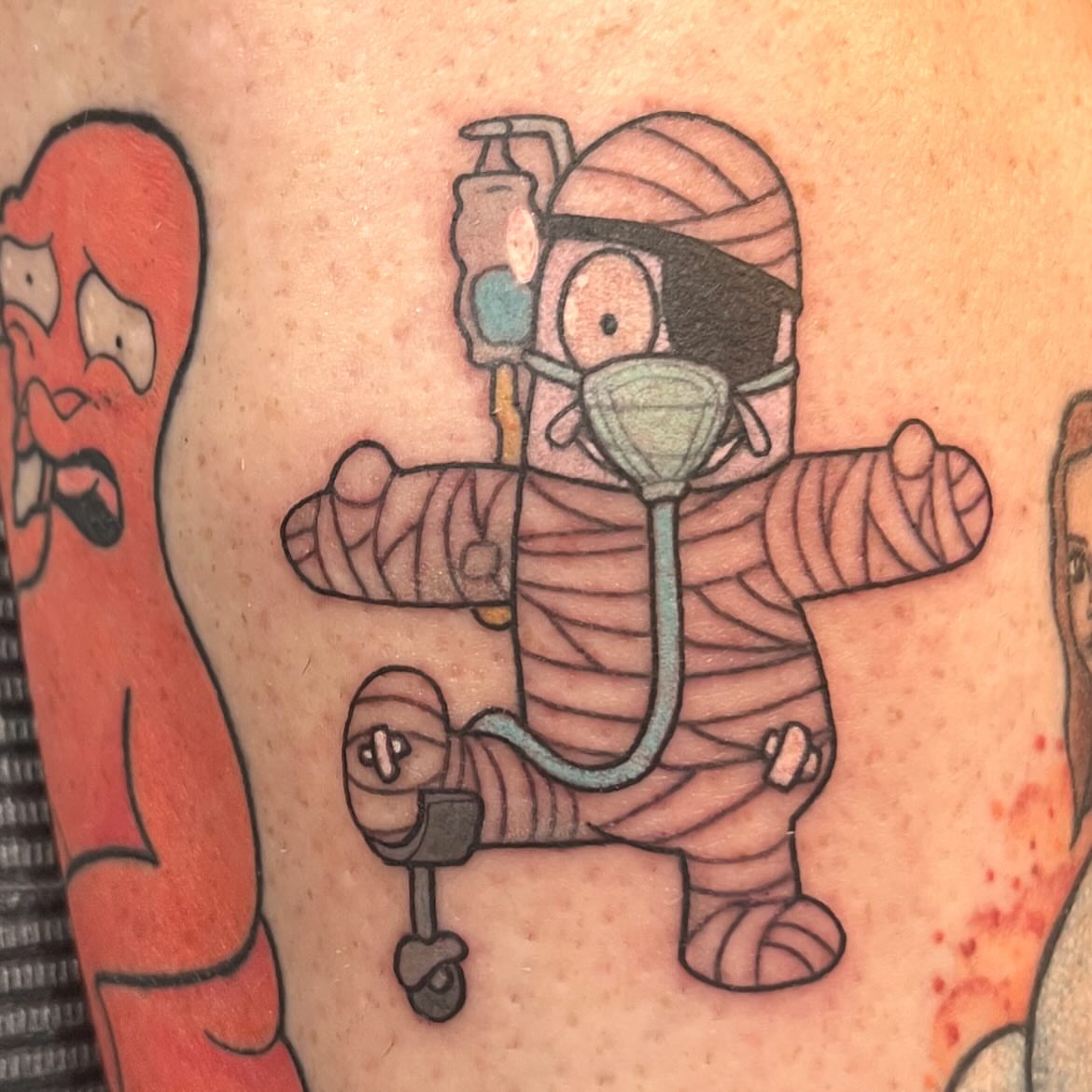 Mummy black and grey tattoo on the forearm by Brandie Caroline, Somers Point, New Jersey