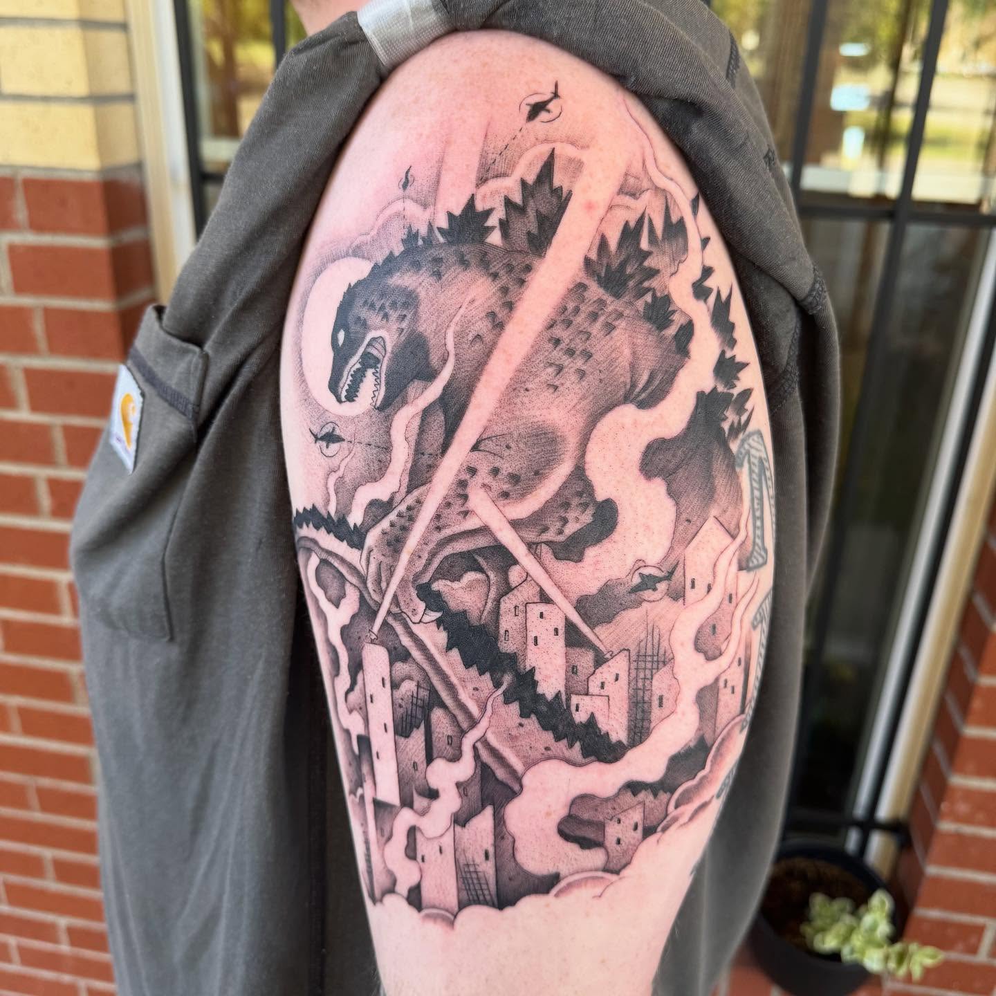 Tattoo by @tattoosbyskip — black_and_grey, surrealism