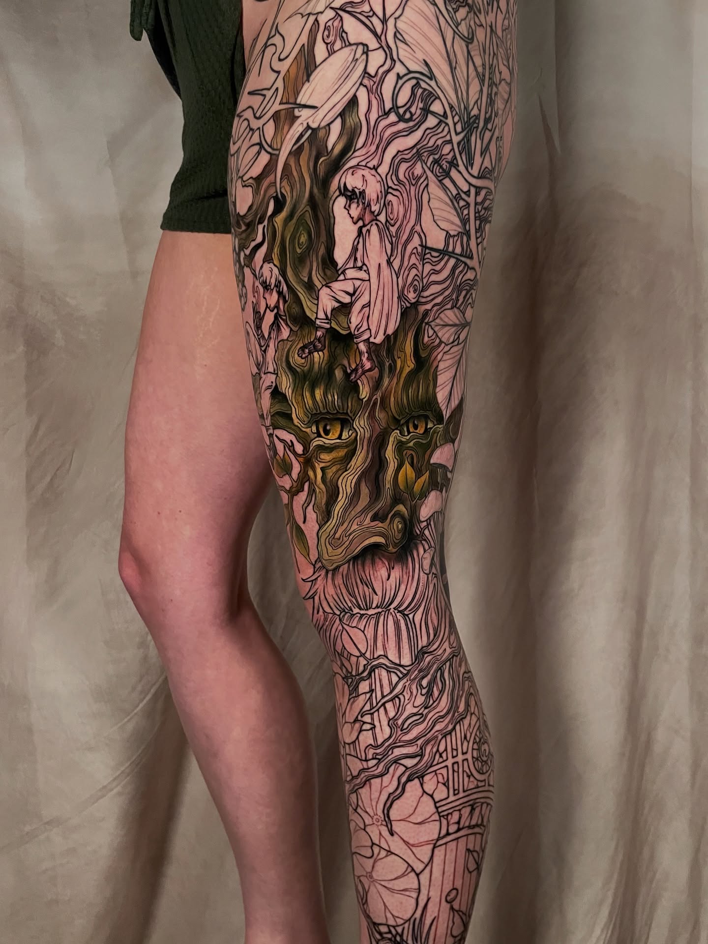 Tattoo by @iamnicholasblack — illustrative, dotwork