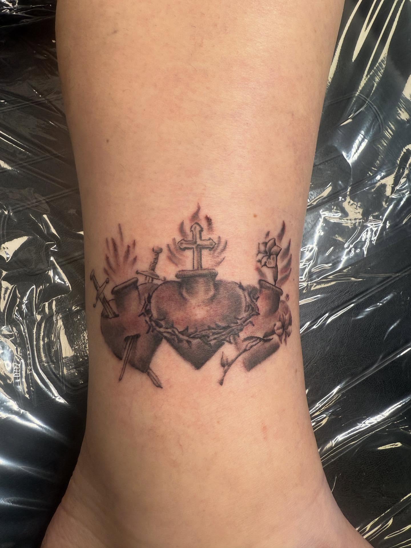 Tattoo by @tattman9000 — black_and_grey