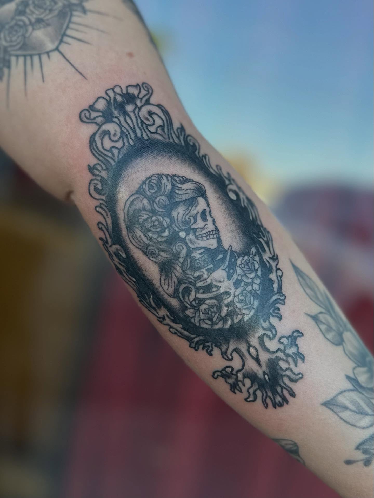 Tattoo by @wizardspire — black_and_grey