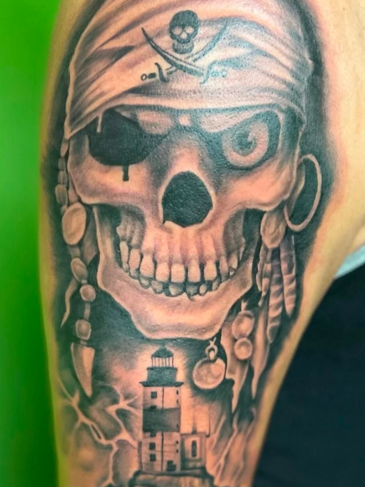 Tattoo by @shamrock_ink — black_and_grey, realism