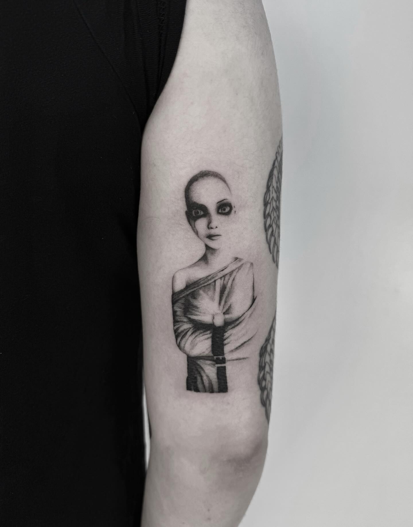 Tattoo by @hellishxtattoos โ black_and_grey, realism