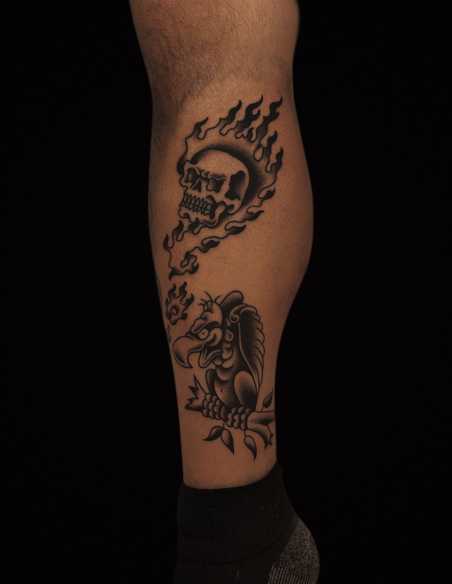 Tattoo by @wizdtattoo — black_and_grey, neo_traditional