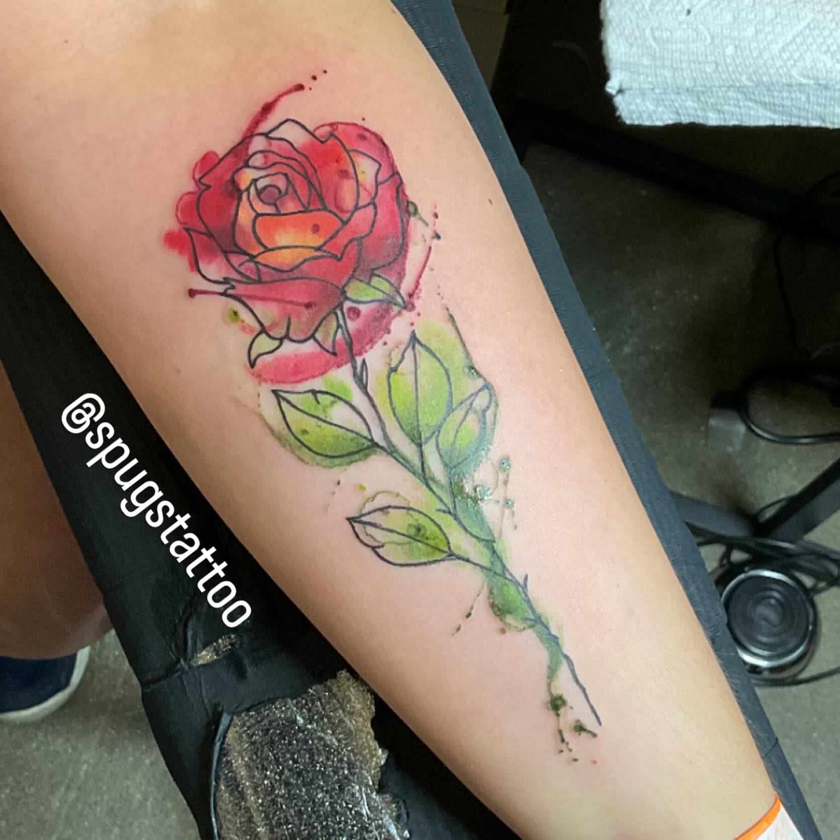 Tattoo by @spugstattoo — watercolor