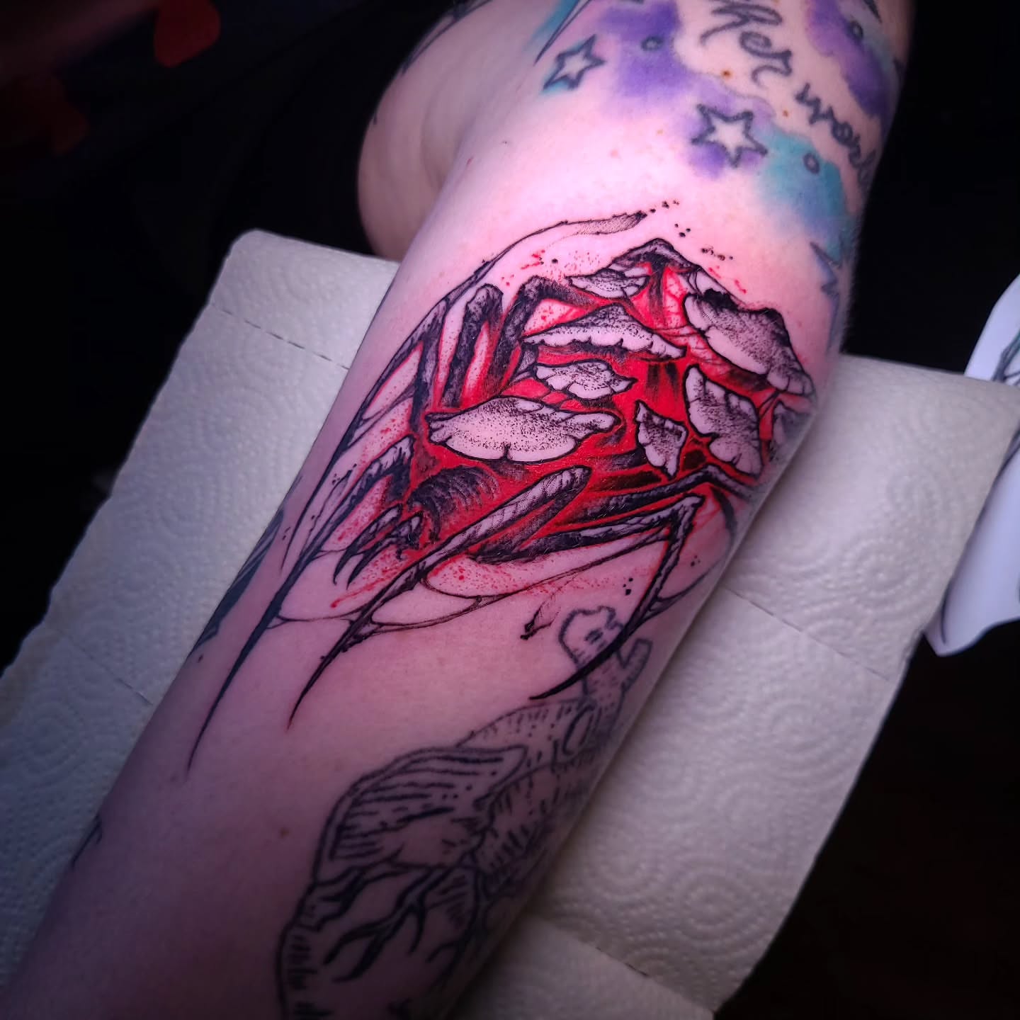 Tattoo by @boxofguts — dotwork, realism