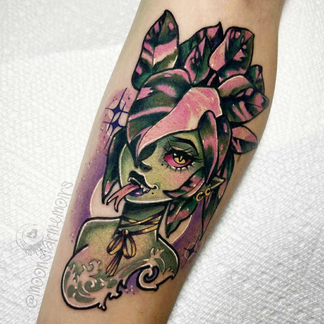 Monster girl anime tattoo on the forearm by 𝓑𝓾𝓷𝓷𝔂 𝓓. 𝓥𝓪𝓷𝓒𝓸𝓮𝓿𝓮𝓻𝓲𝓷𝓰
