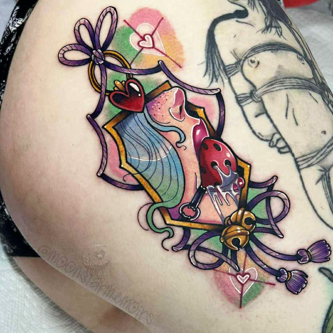 Tattoo by @moonstarmemoirs โ american_traditional, dotwork